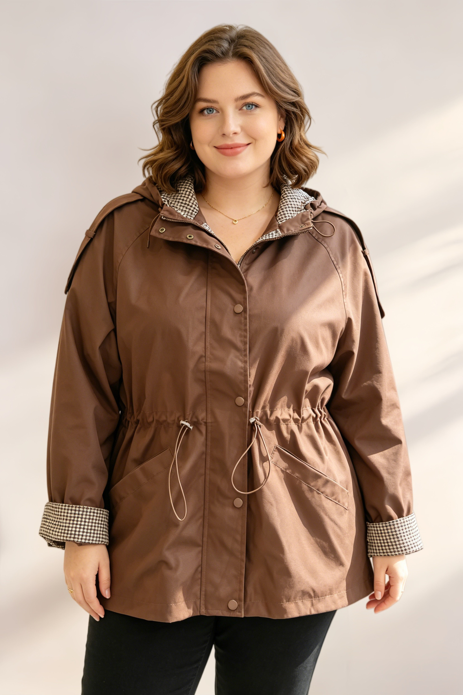 Veste Trench courte imperméable en Grande Taille - Image 8