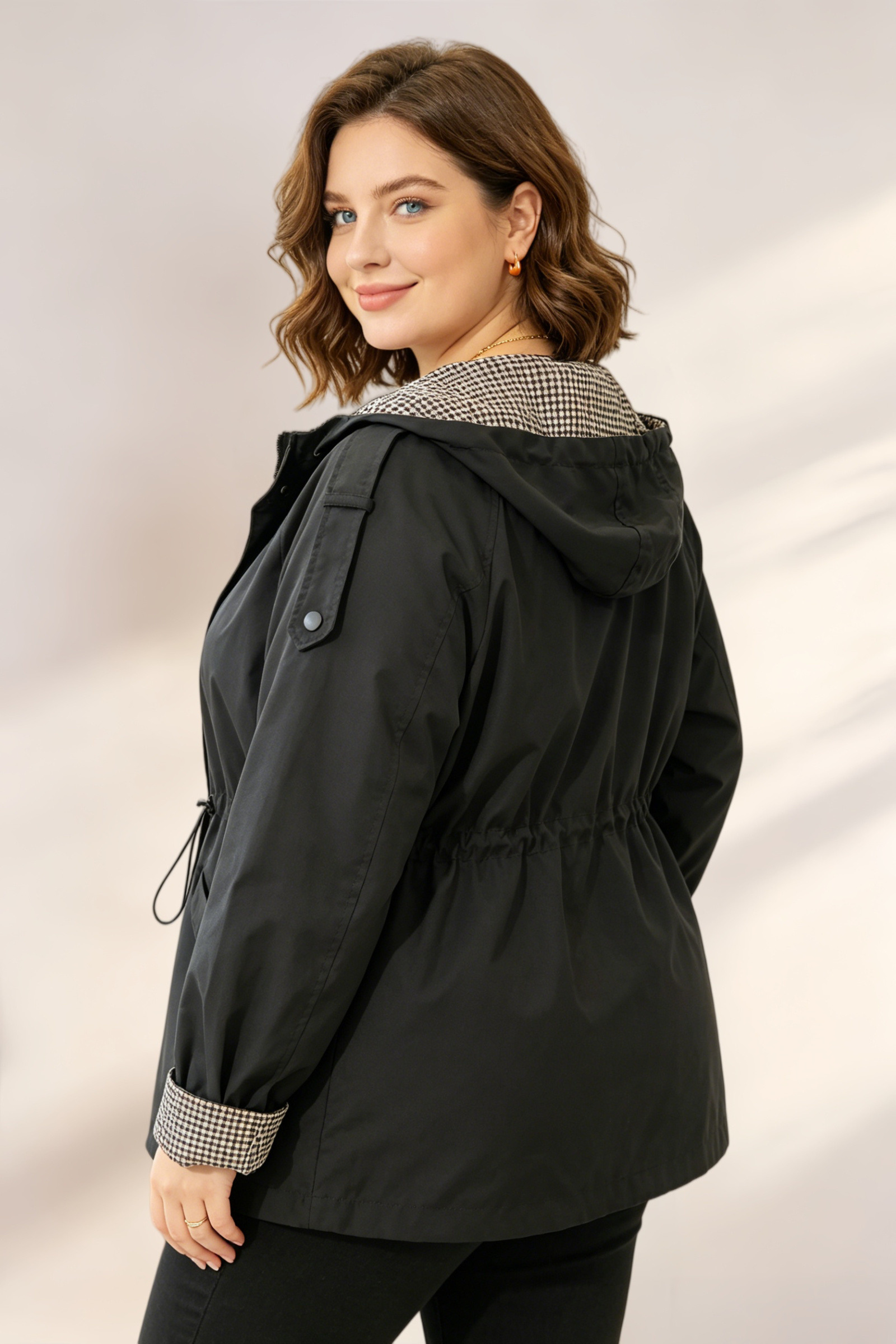 Veste Trench courte imperméable en Grande Taille - Image 5
