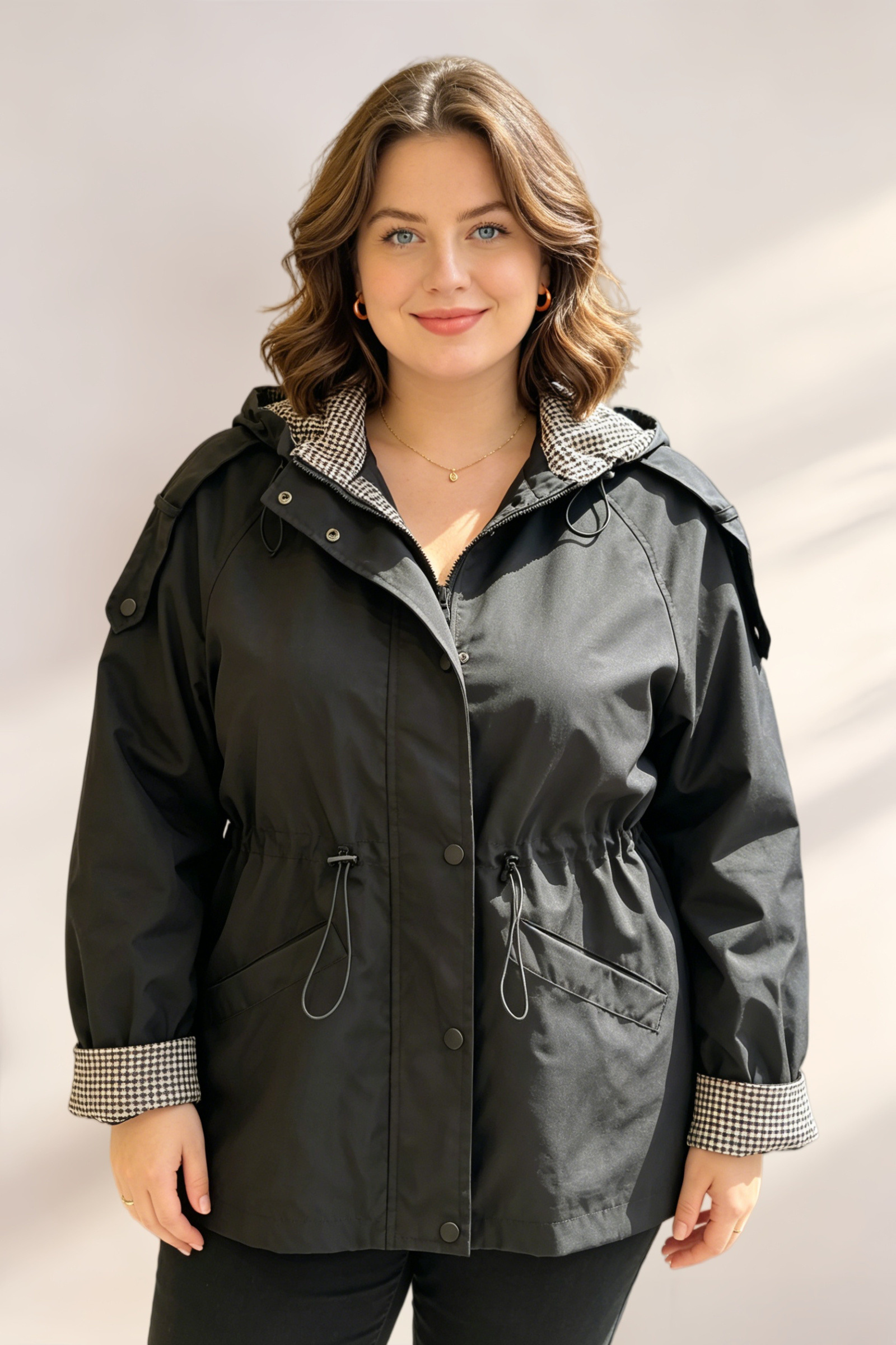 Veste Trench courte imperméable en Grande Taille - Image 9