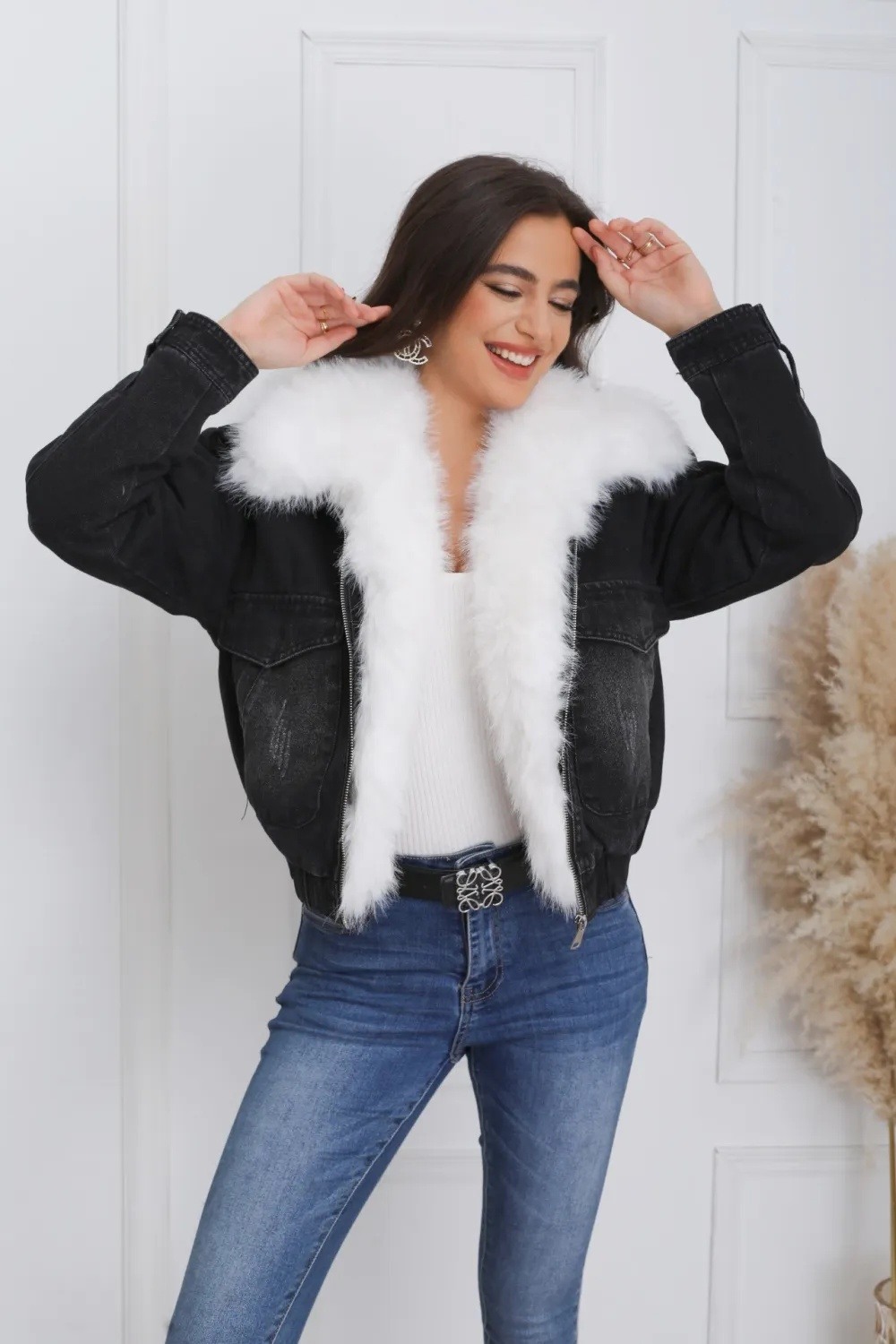 VESTE JEAN FOURRURE - Image 1
