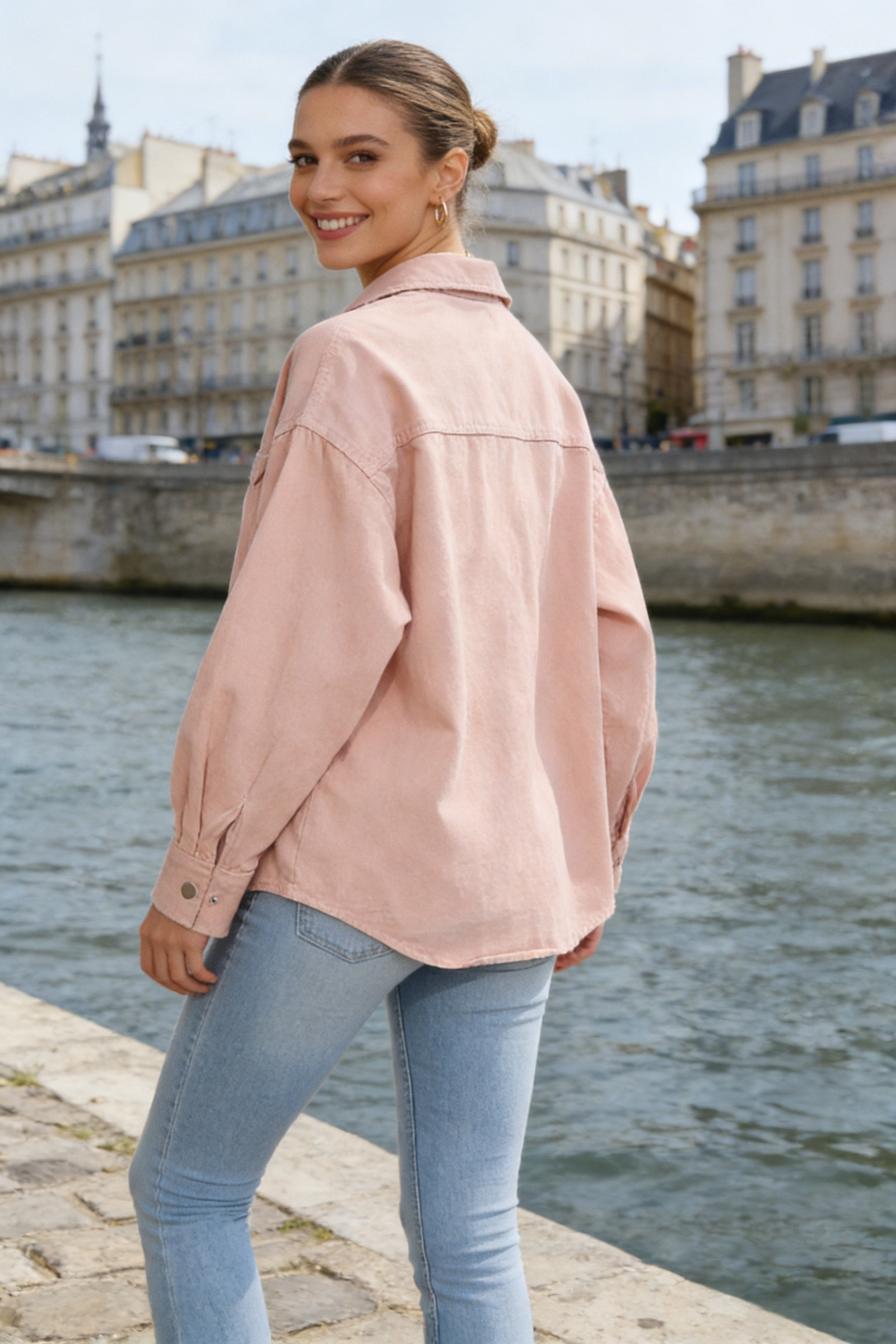 Pure cotton denim jacket with pockets - Image 20