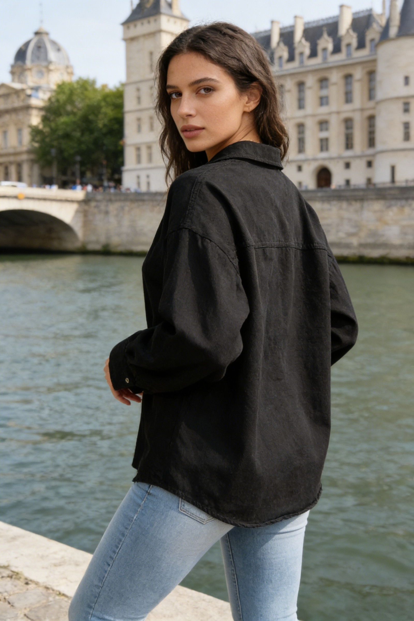 Pure cotton denim jacket with pockets - Image 19
