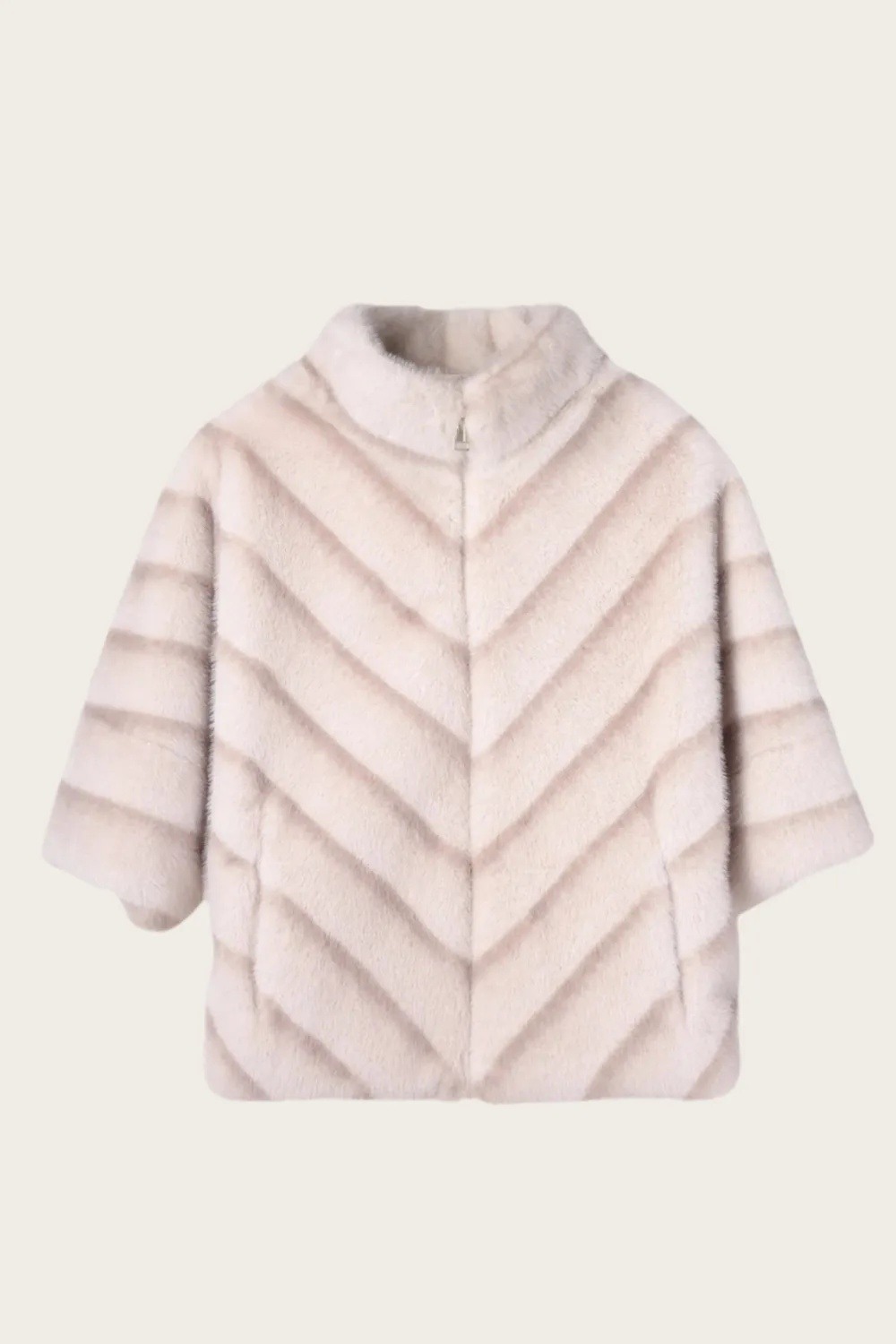 Mink Fur Cape Jacket with Pockets - Image 5