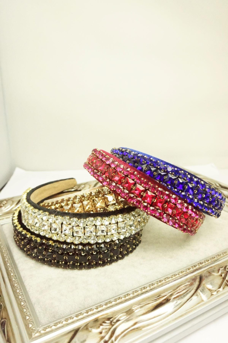 Wholesaler MET-MOI - Velvet and colored rhinestone headband
