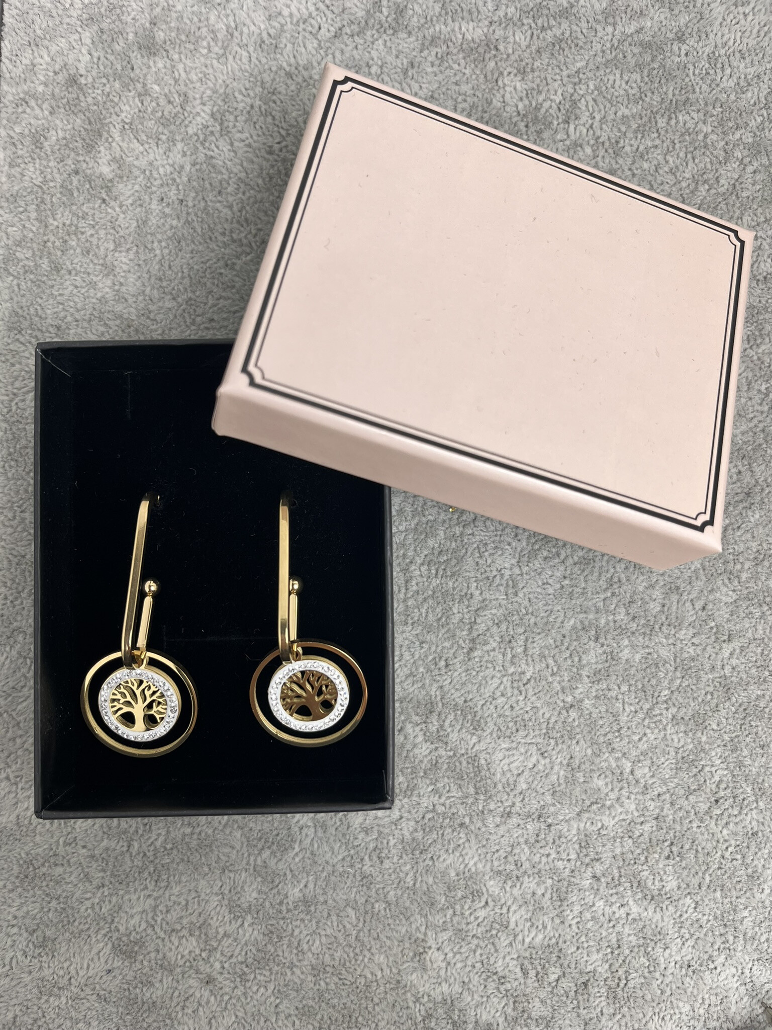Wholesaler MET-MOI - Stainless steel earrings with tree of life motif in box