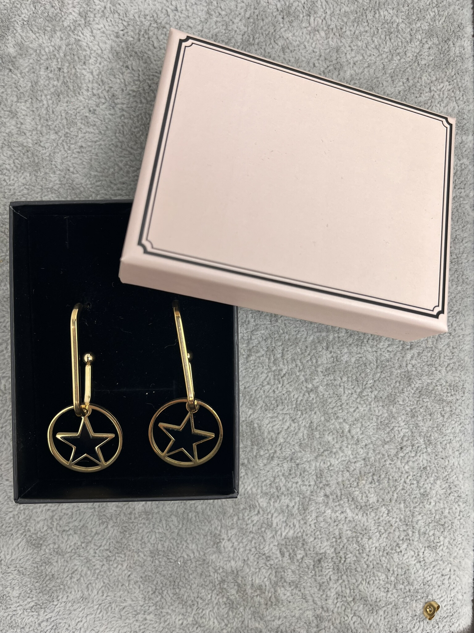 Wholesaler MET-MOI - Stainless steel earrings with star motif in box