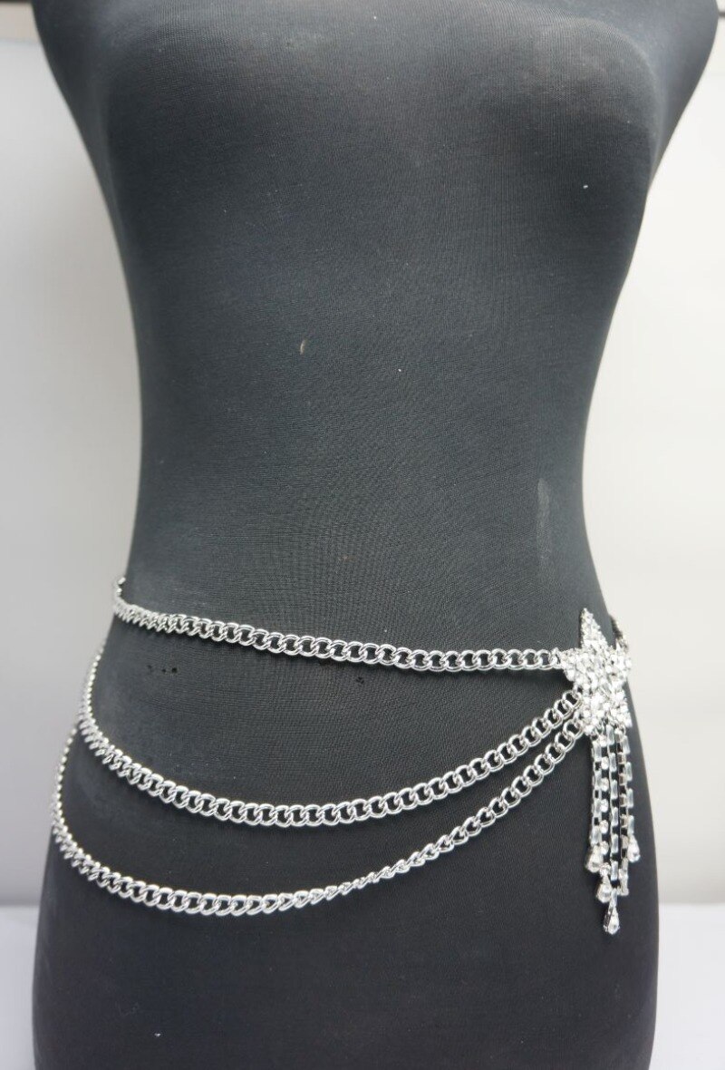 Grossiste MET-MOI - Chaine de Taille/ Ceinture étoile strass