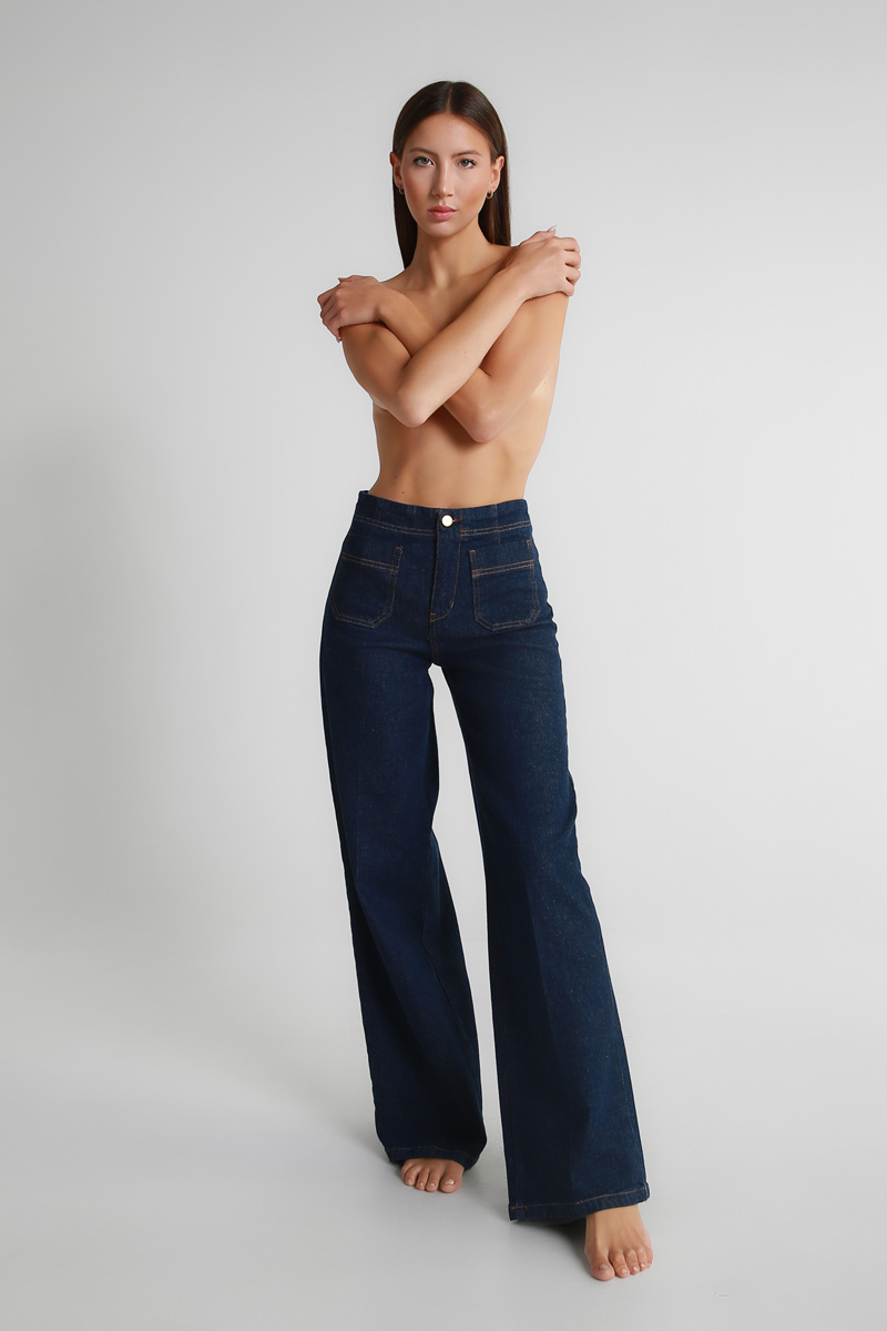 Wholesaler Met - Dark blue palazzo jeans