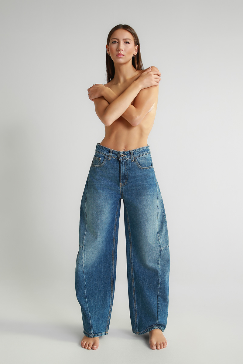 Wholesaler Met - Wide leg jeans with front seams