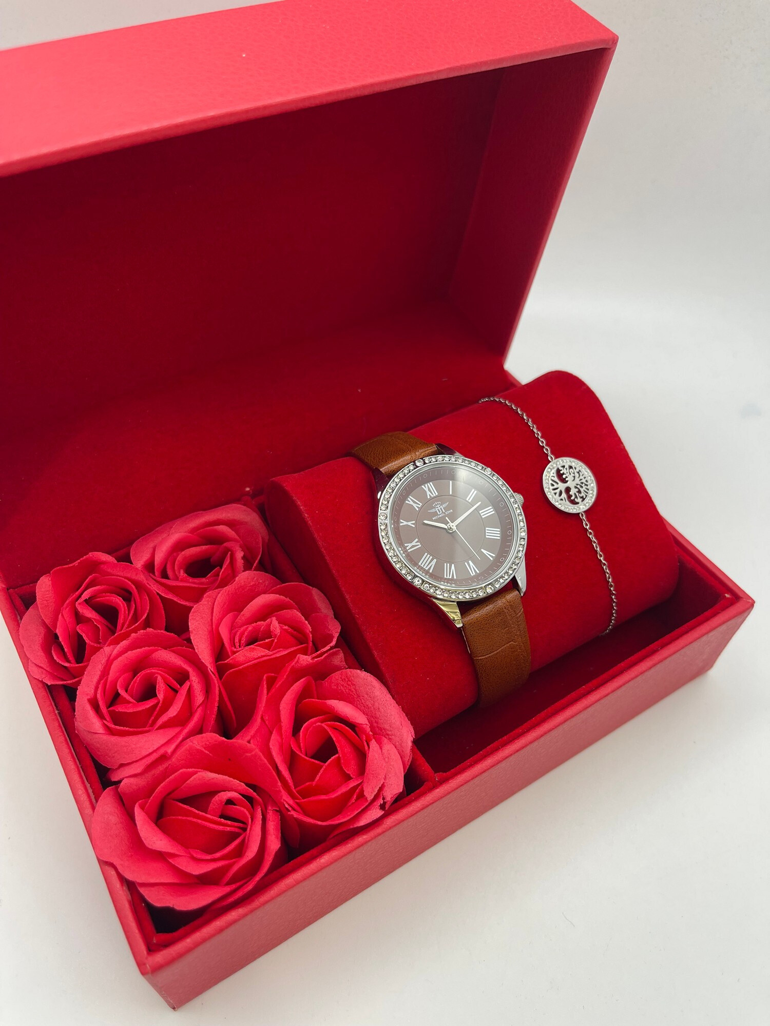 Grossista Michael John Montres - Michael John Woman Watch Box con gioielli in acciaio