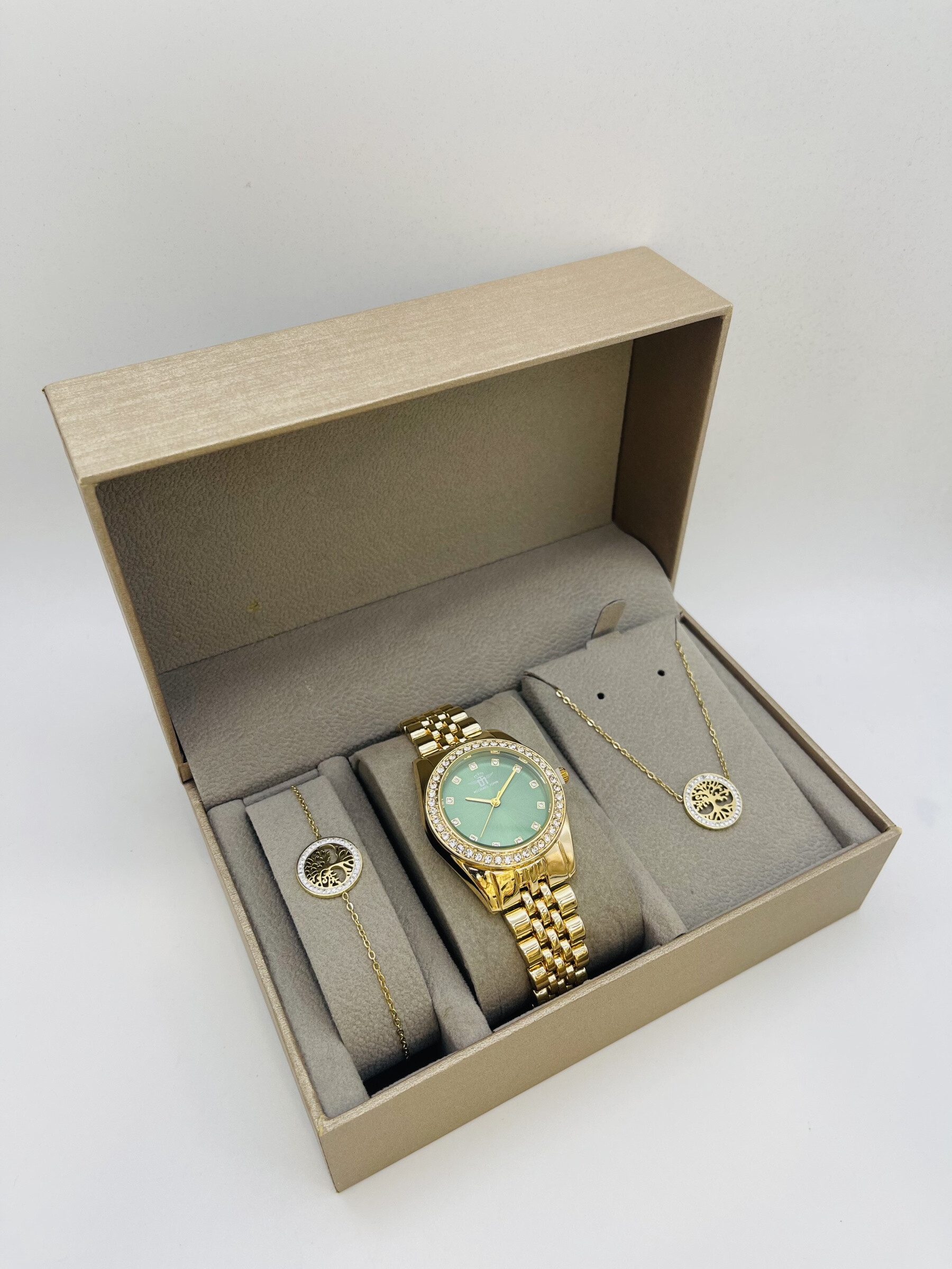 Grossista Michael John Montres - Michael John Woman Watch Box con gioielli in acciaio