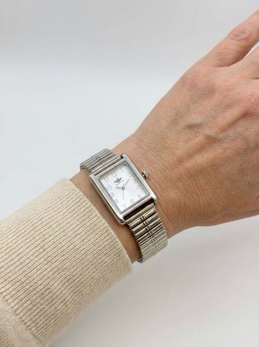 Montre Michael John Pour Fille - Boîte Acier, Bracelet Noir Et Blanc, Quartz - Neuve Avec Boîte