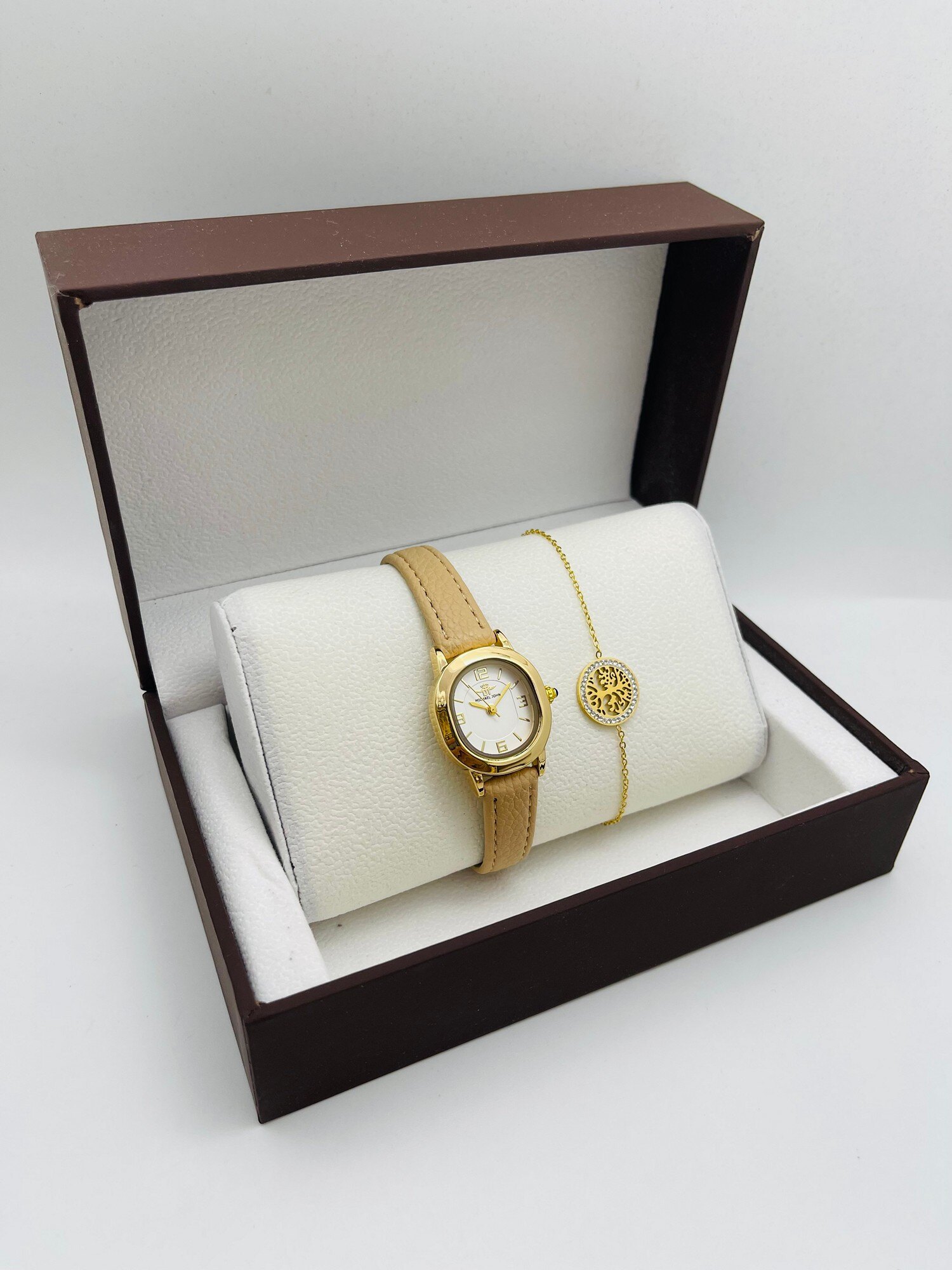 Grossiste Michael John Montres - COFFRET FEMME MICHAEL JONH MARRON OND4172