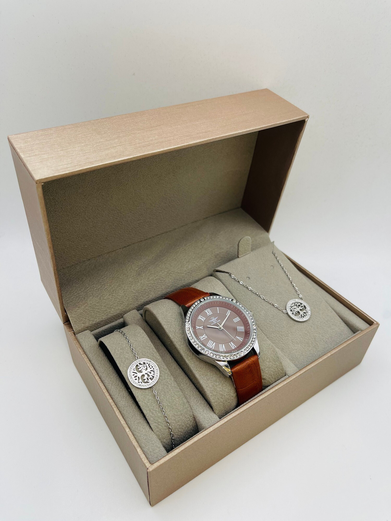 Grossista Michael John Montres - Michael John Woman Watch Box con gioielli in acciaio