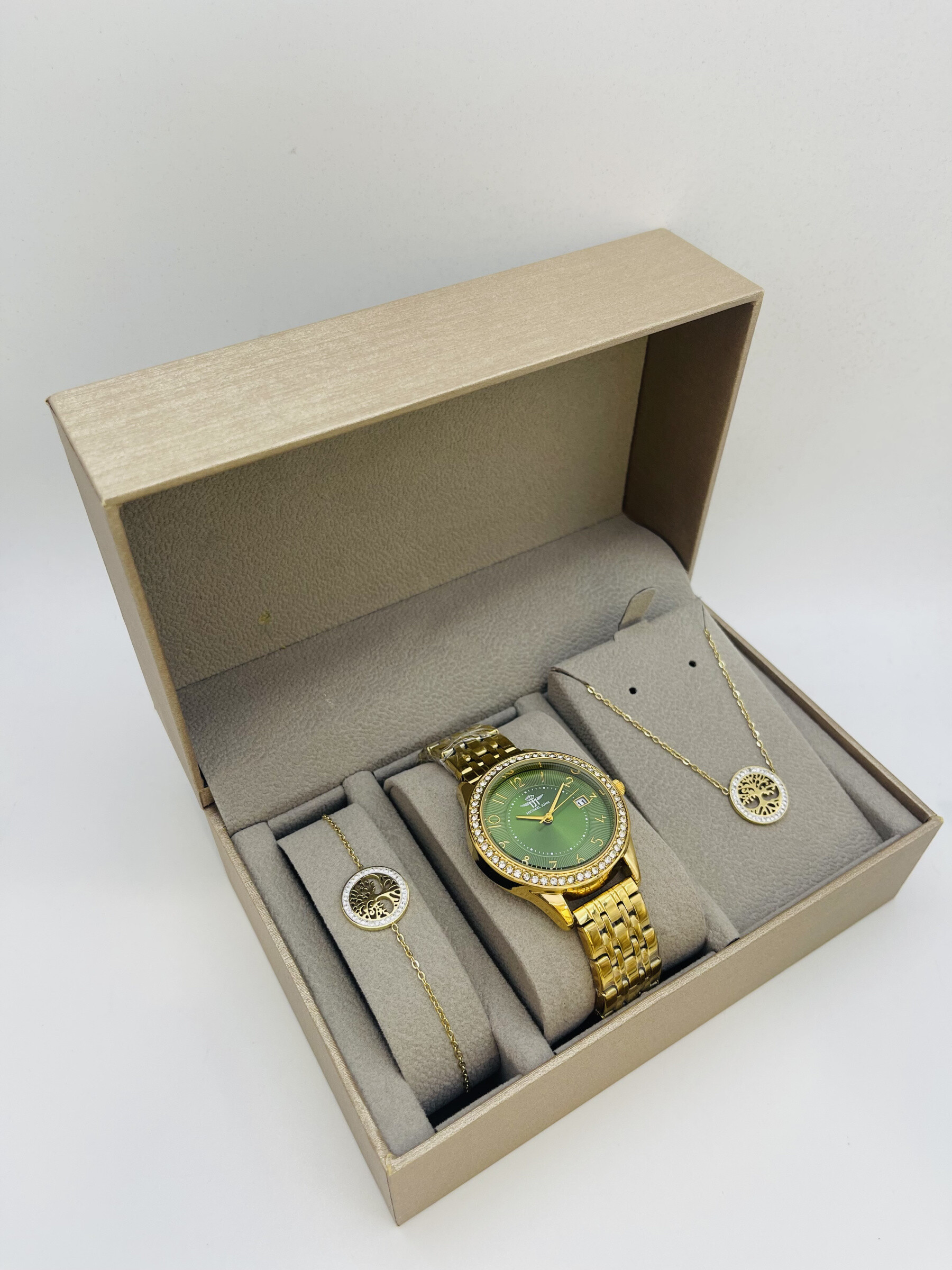 Grossista Michael John Montres - Michael John Woman Watch Box con gioielli in acciaio