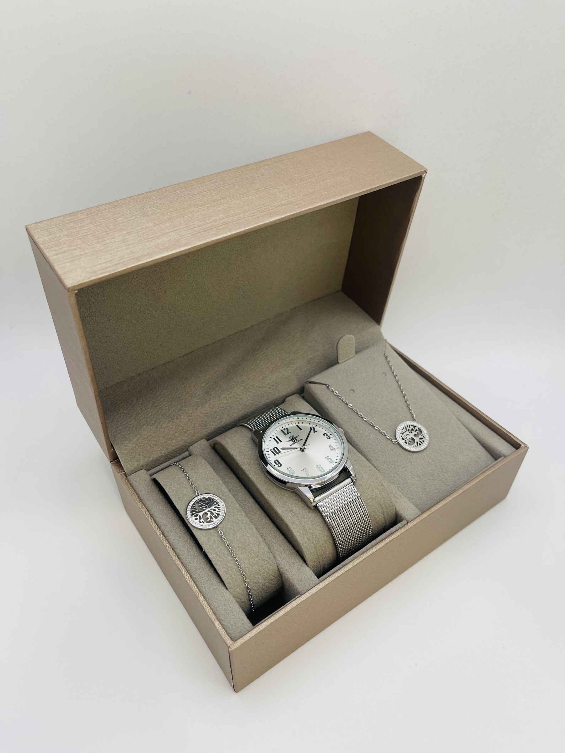 Grossista Michael John Montres - Michael John Woman Watch Box con gioielli in acciaio