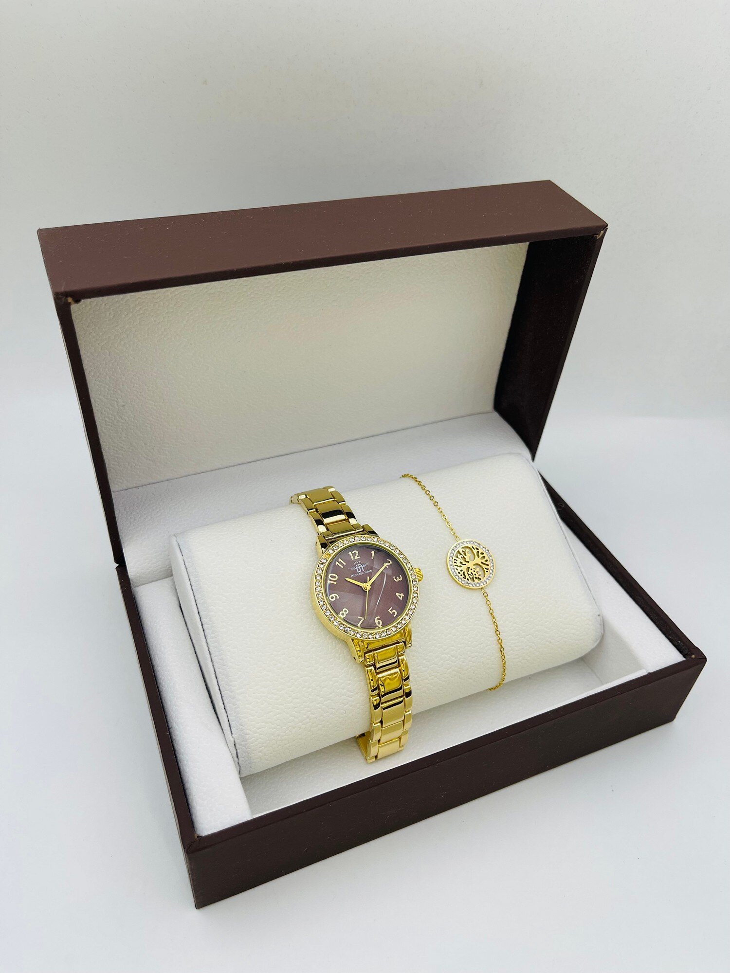Grossiste Michael John Montres - COFFRET FEMME MICHAEL JOHN MARRON OND668