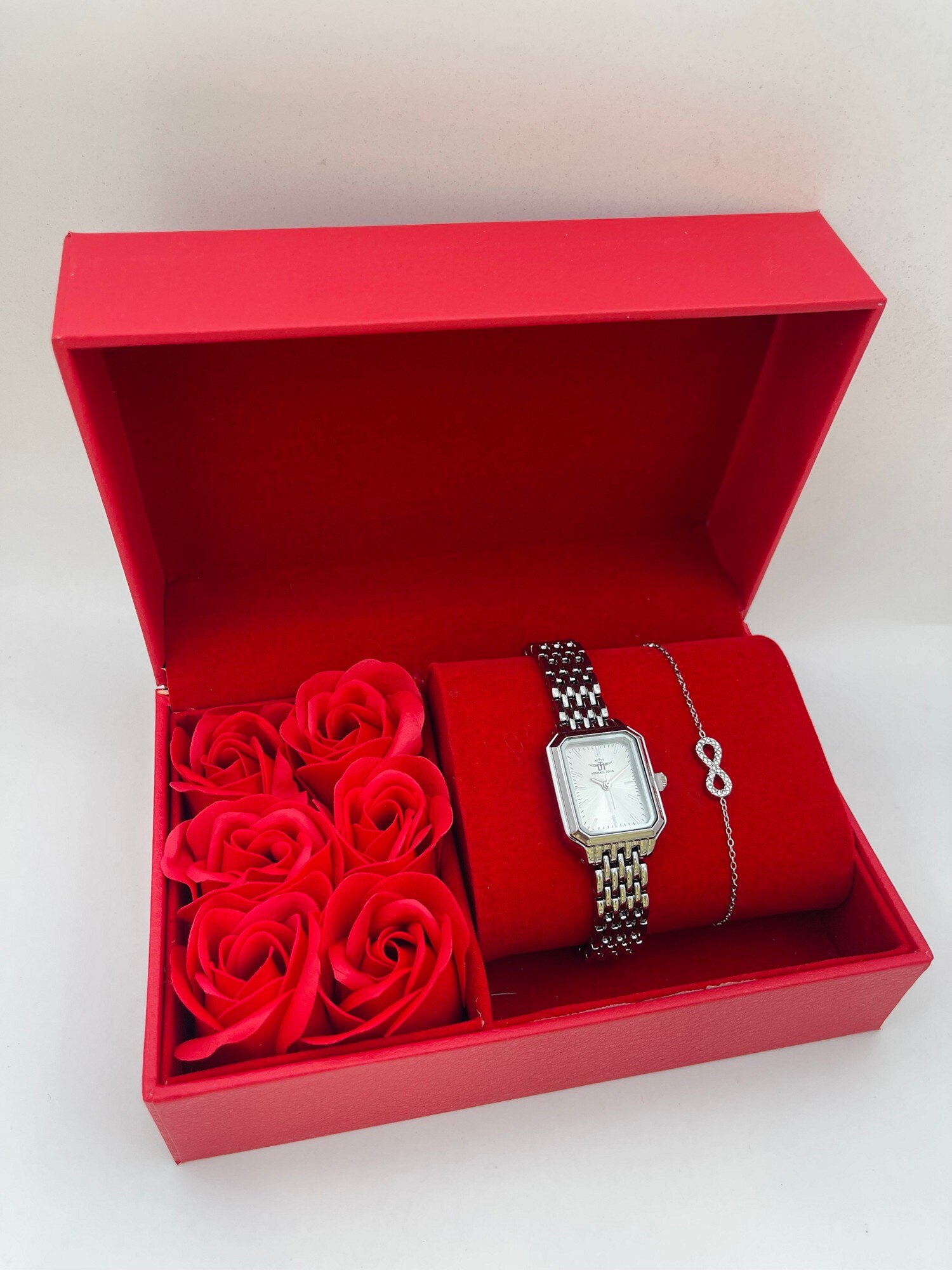 Grossiste Michael John Montres - COFFRET FEMME MICHAEL JOHN ROUGE ARGENT OND281