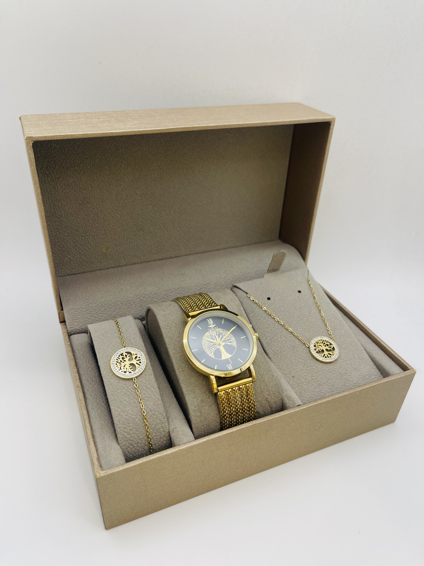 Grossista Michael John Montres - Michael John Woman Watch Box con gioielli in acciaio