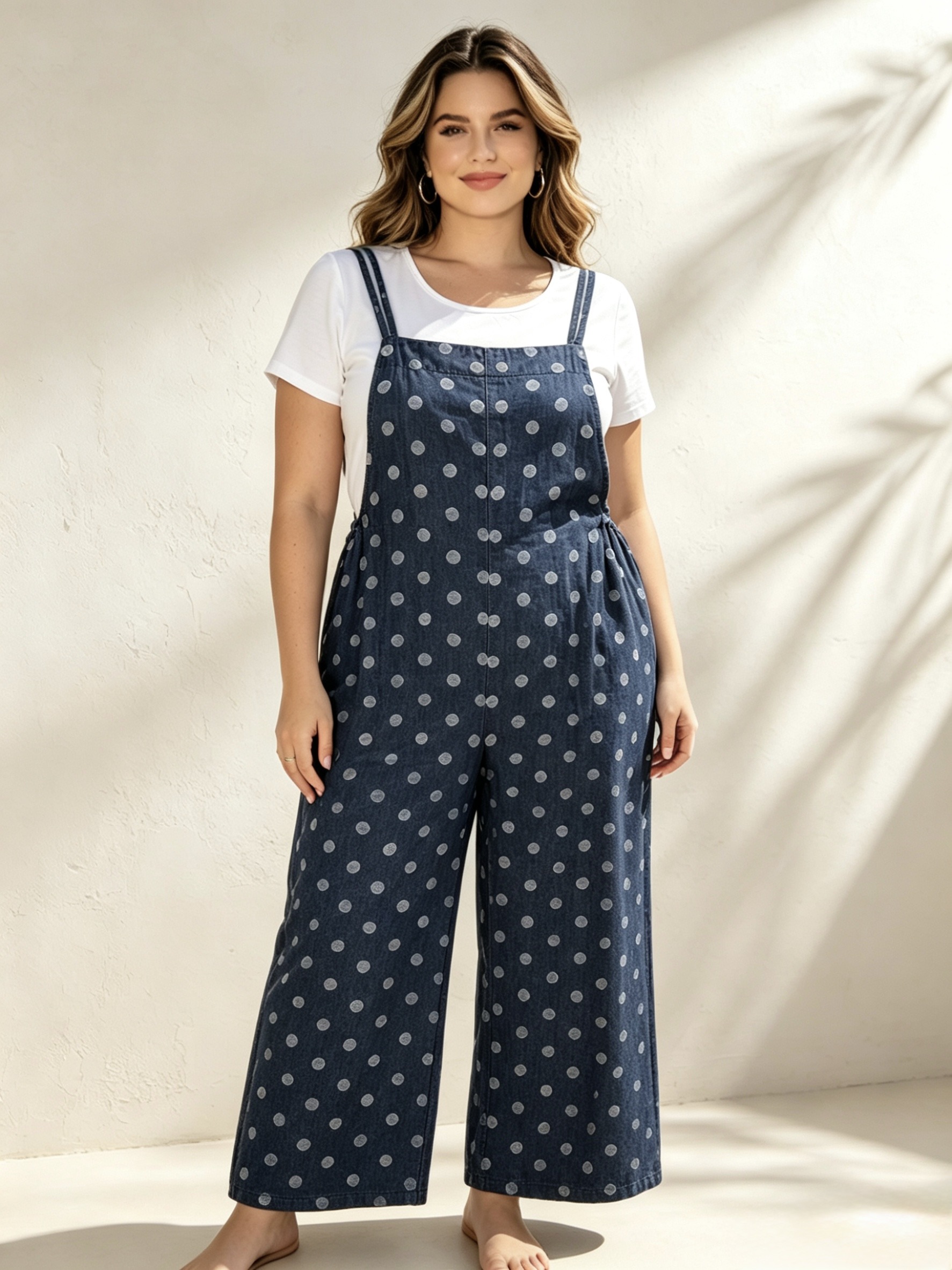 Wholesaler Mika Moda - Denim overalls with white t-shirt underneath