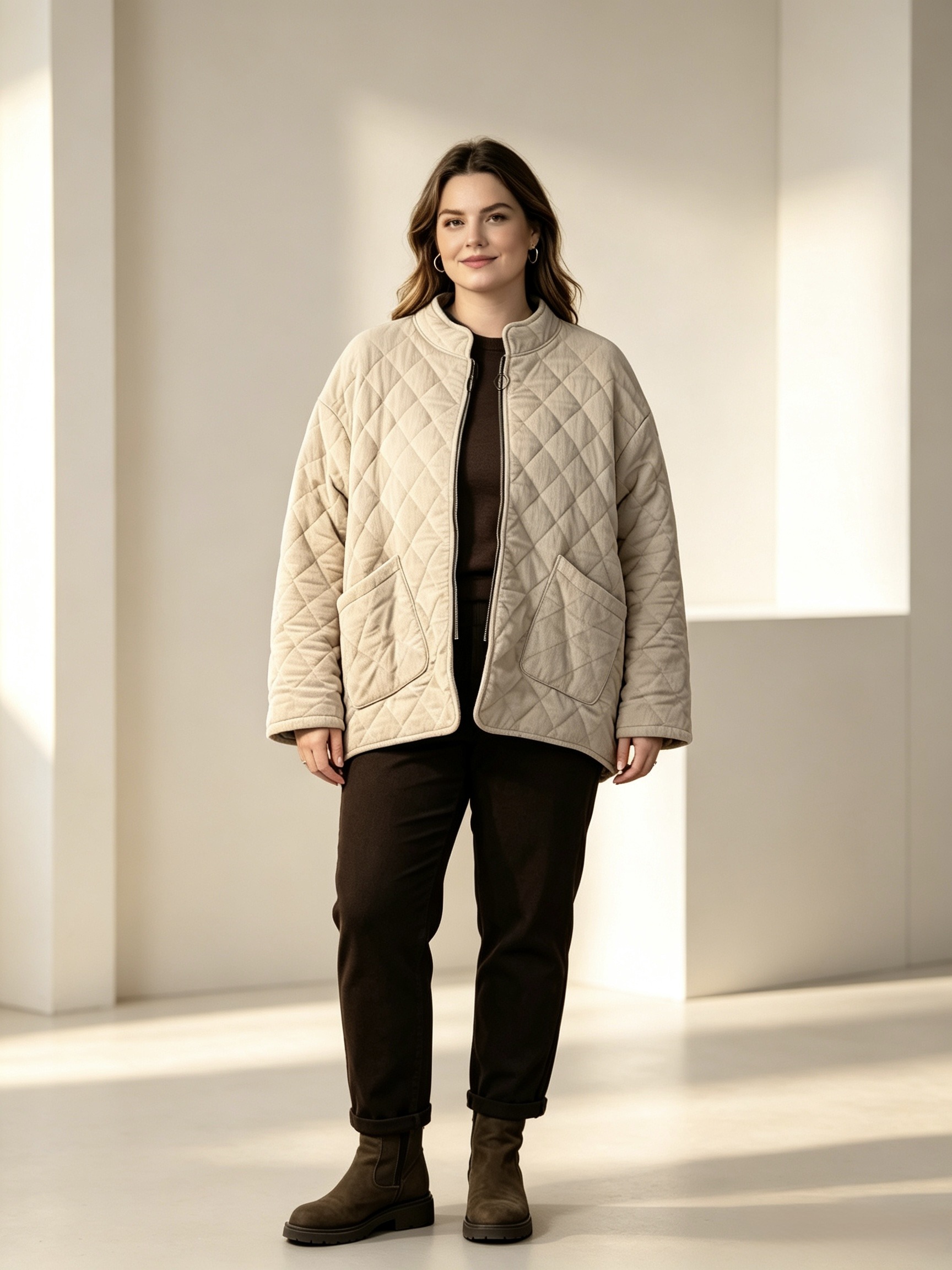 Grossiste Mika Moda - Doudounes en velours avec intérieur matelassé