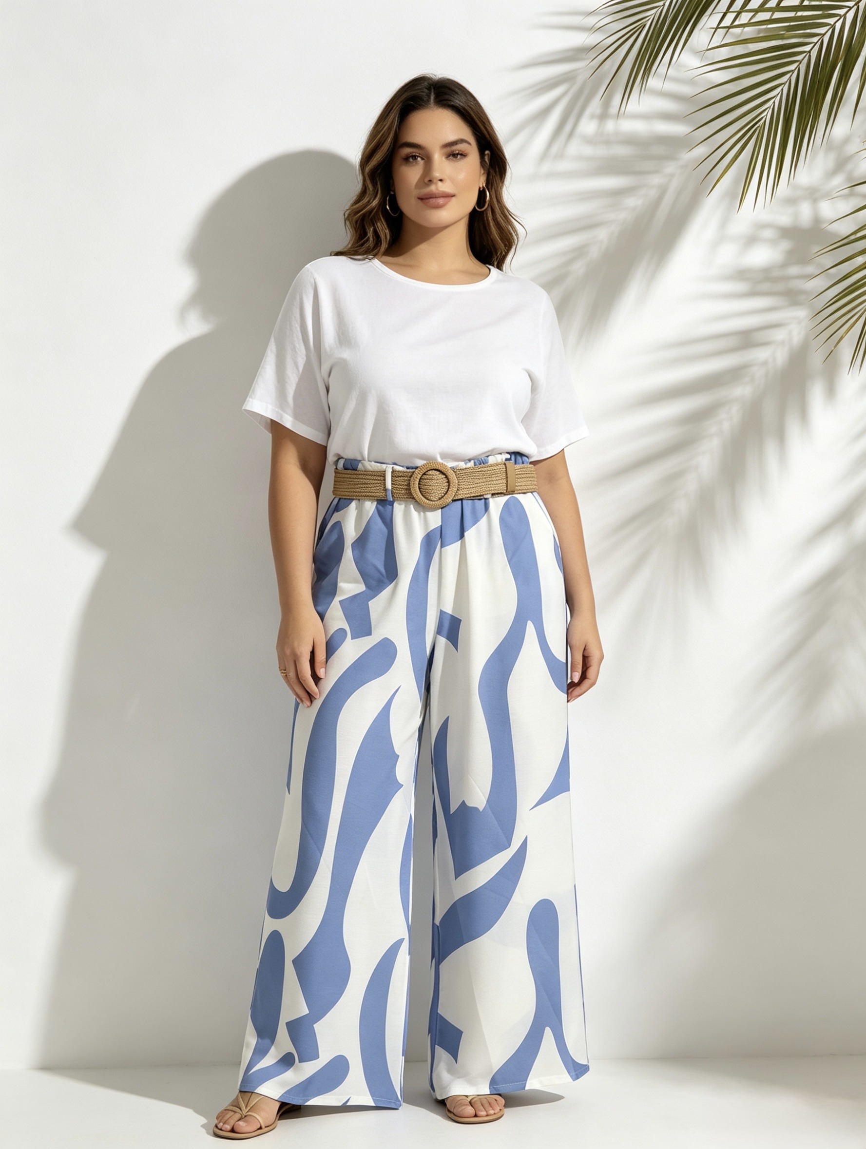 Mayorista Mika Moda - Pantalones rectos con estampado geométrico