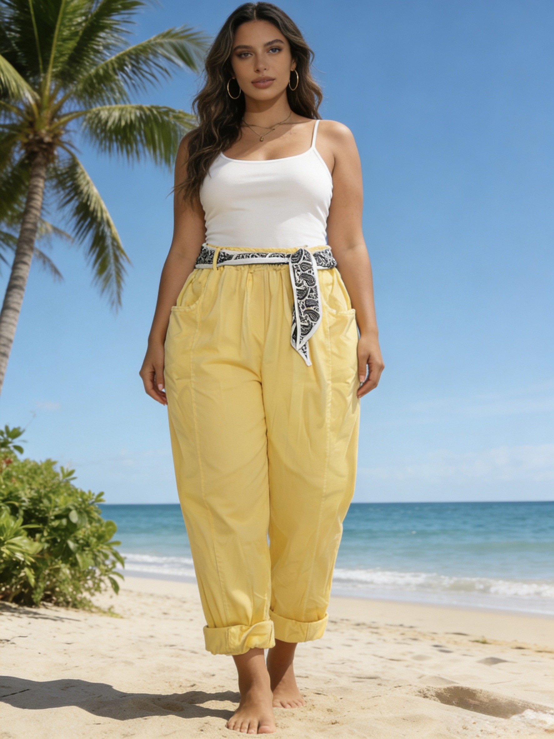 Grossiste Mika Moda - PANTALON CONFORTABLE AVEC FOULARD
