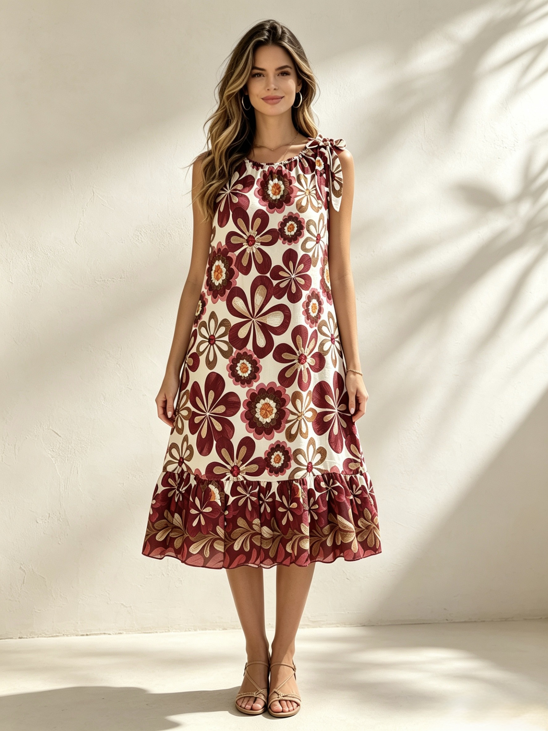 Wholesaler Mika Moda - Dress with ruched neckline and bow on the shoulder