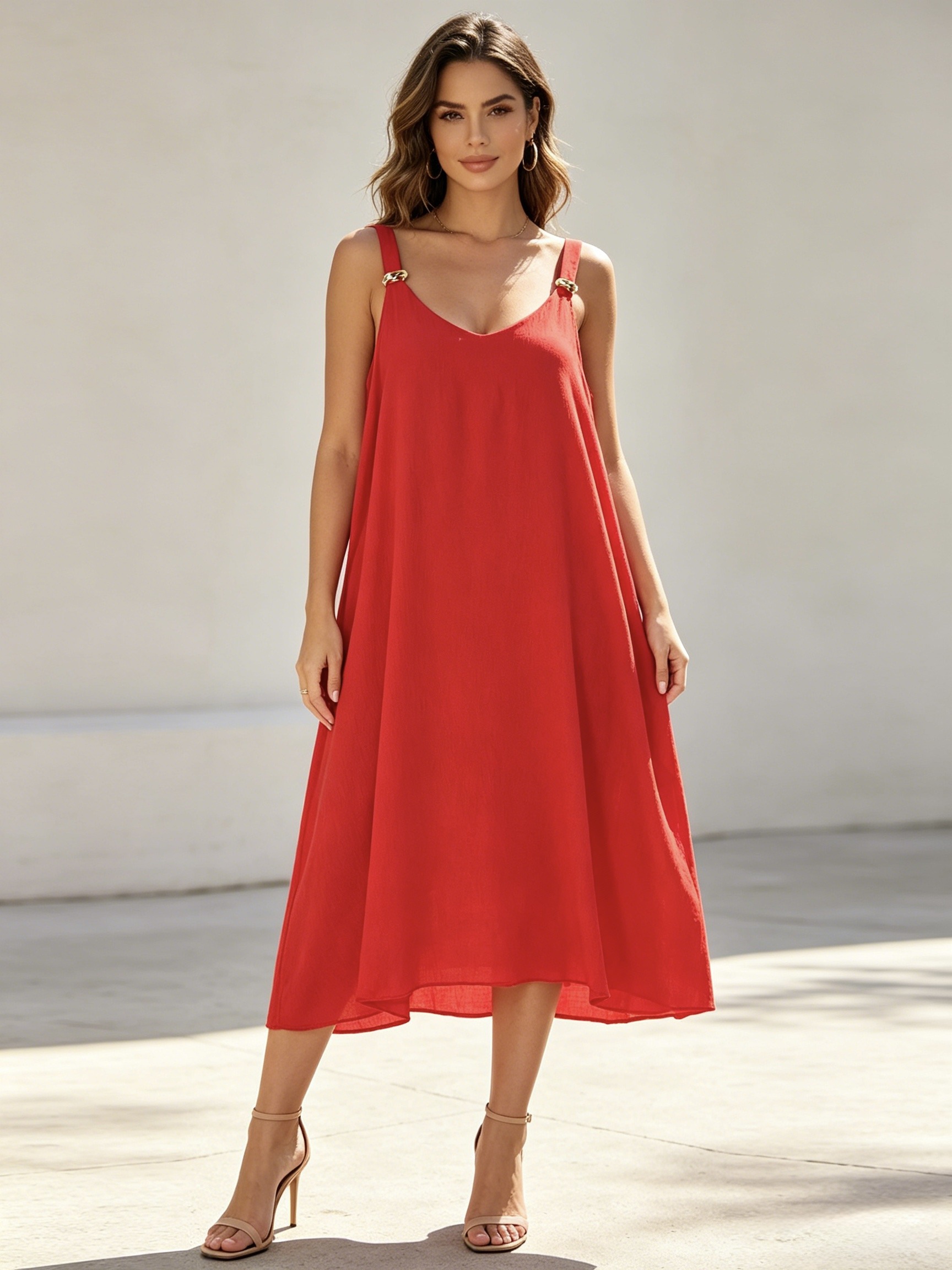 Wholesaler Mika Moda - Dress with gold buckle on the straps