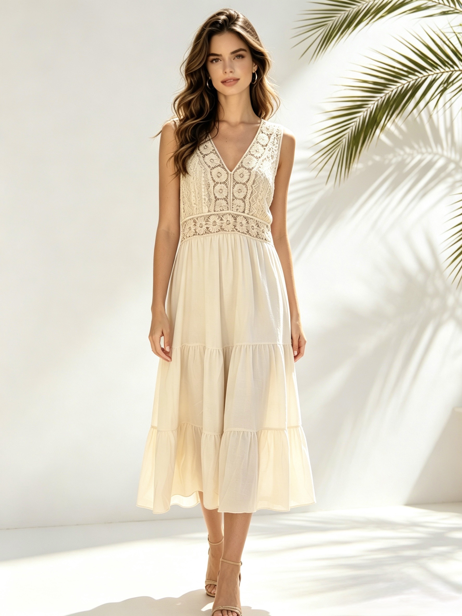 Mayorista Mika Moda - Vestido sin mangas con encaje