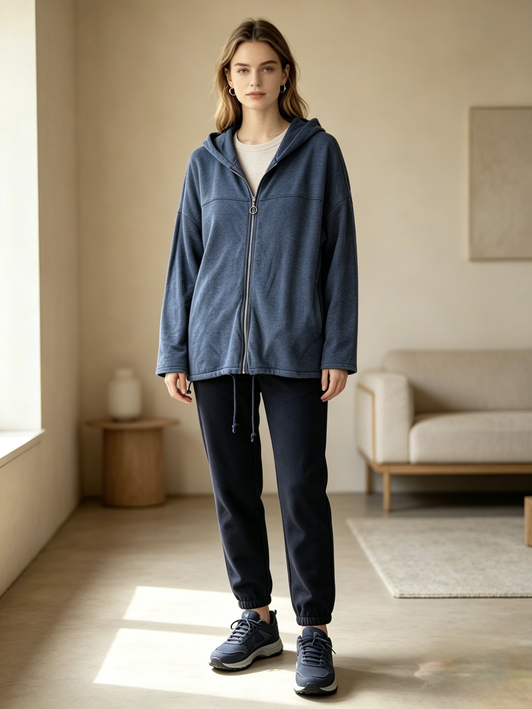 Grossiste Mika Moda - SWEAT EN COTON MÉLANGÉ AVEC ZIP