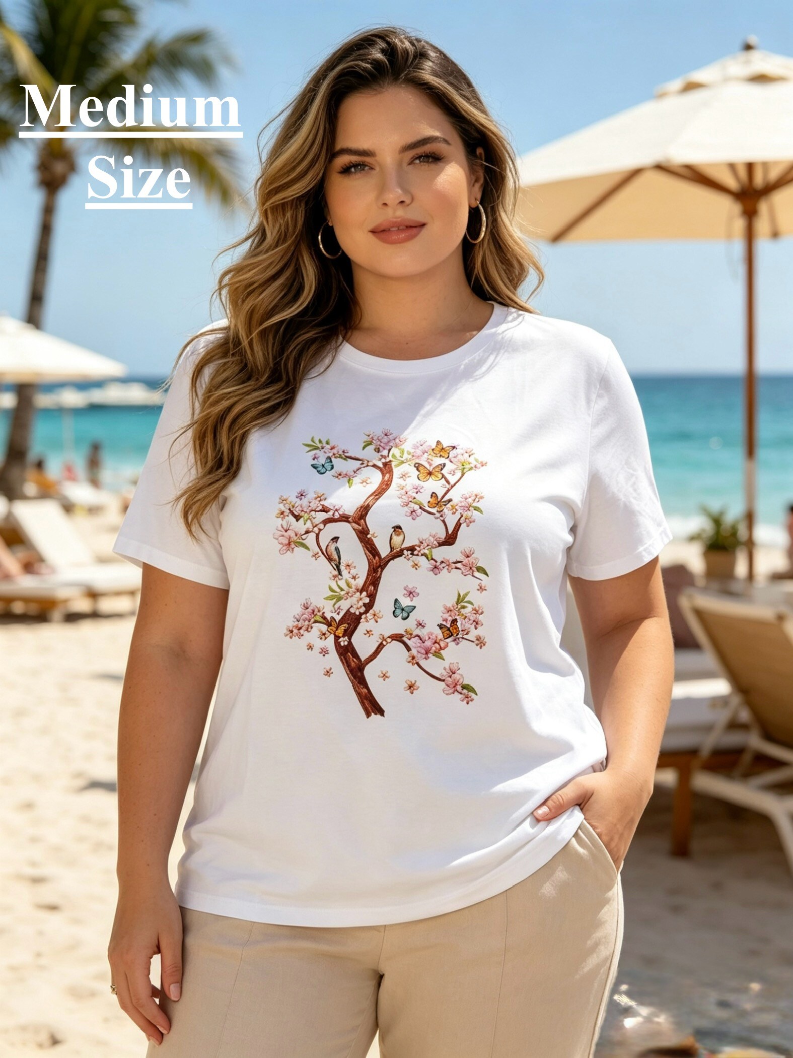 Mayorista Mika Moda - Camiseta con estampado efecto bordado