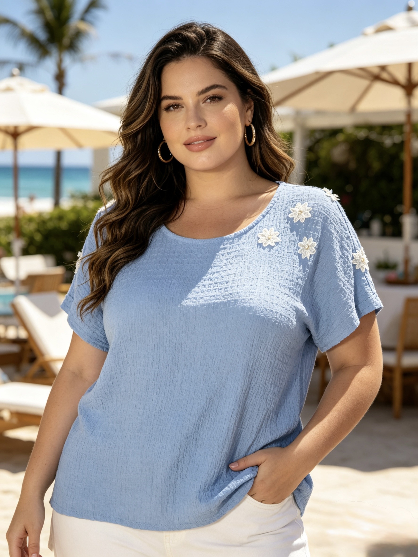 Wholesaler Mika Moda - T-SHIRT WITH LITTLE FLOWERS