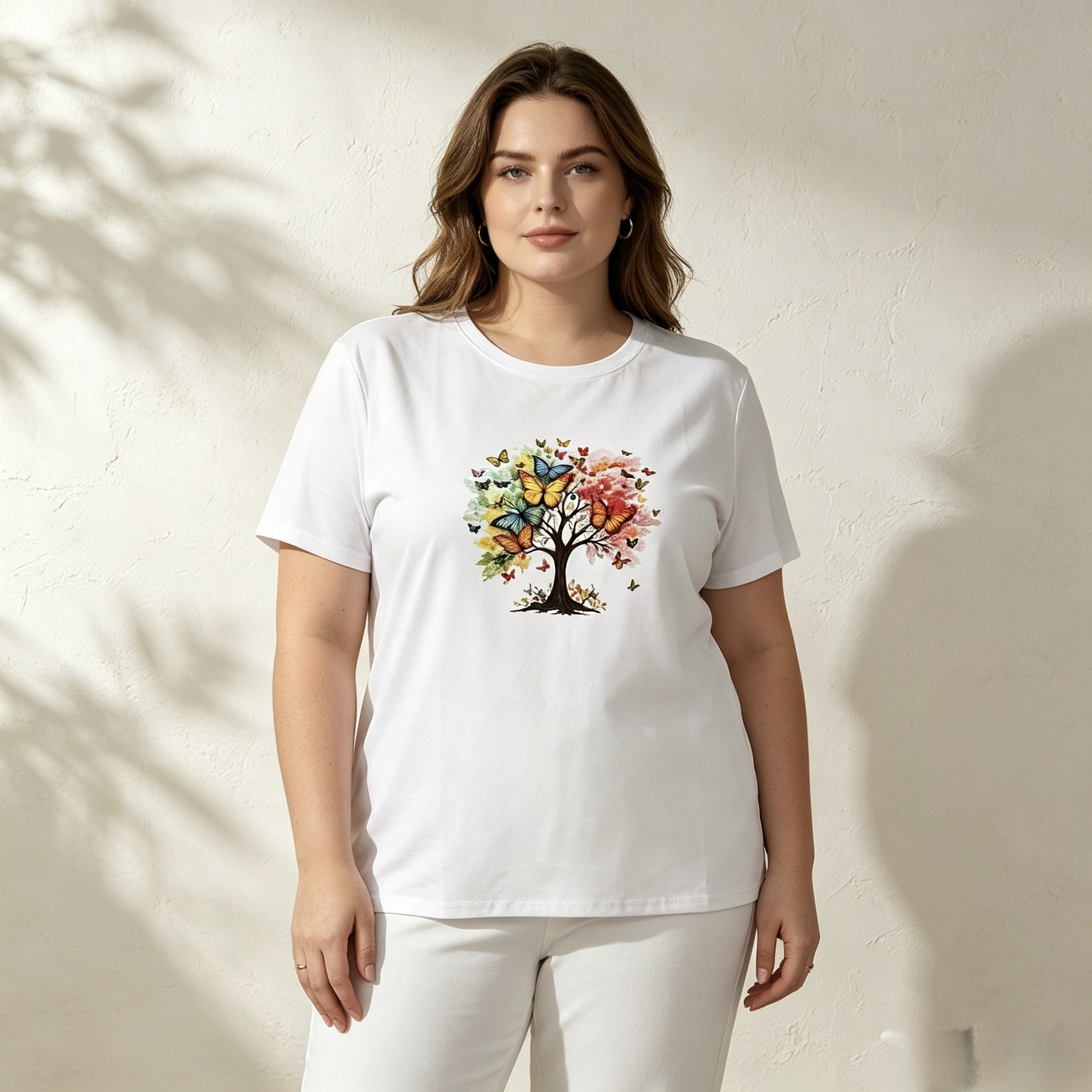 Mayorista Mika Moda - Camiseta con estampado efecto bordado