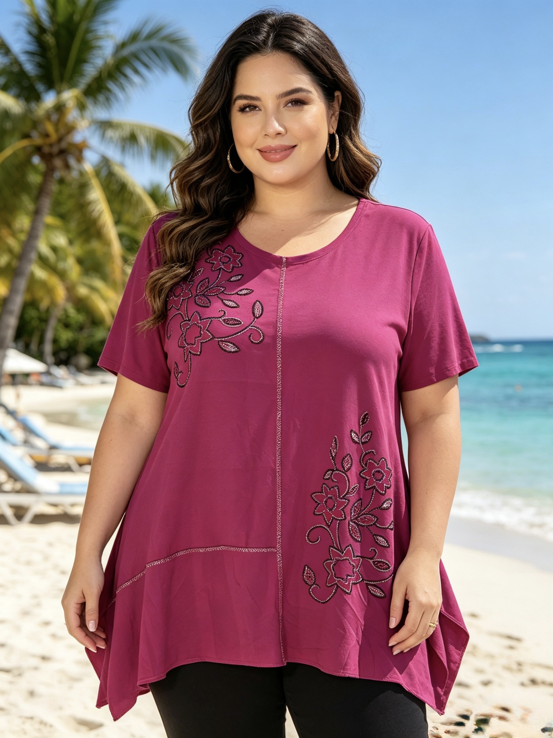 Wholesaler Mika Moda - Stretchy top with rhinestones