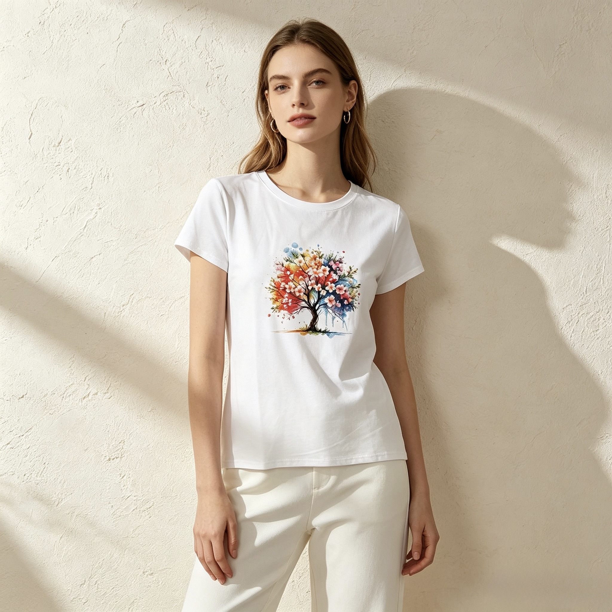 Mayorista Mika Moda - Camiseta con estampado efecto bordado