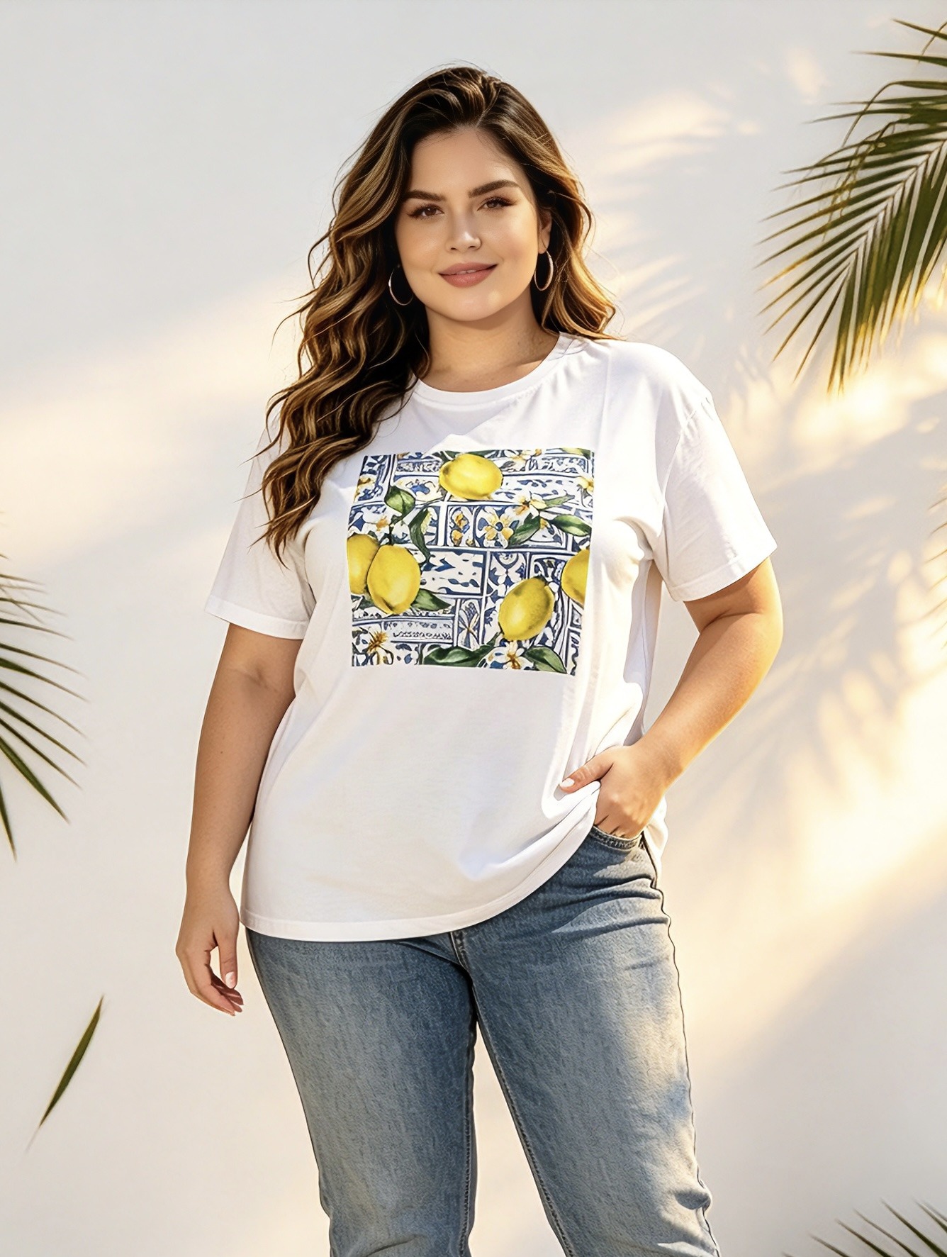 Mayorista Mika Moda - Camiseta de talla grande con estampado