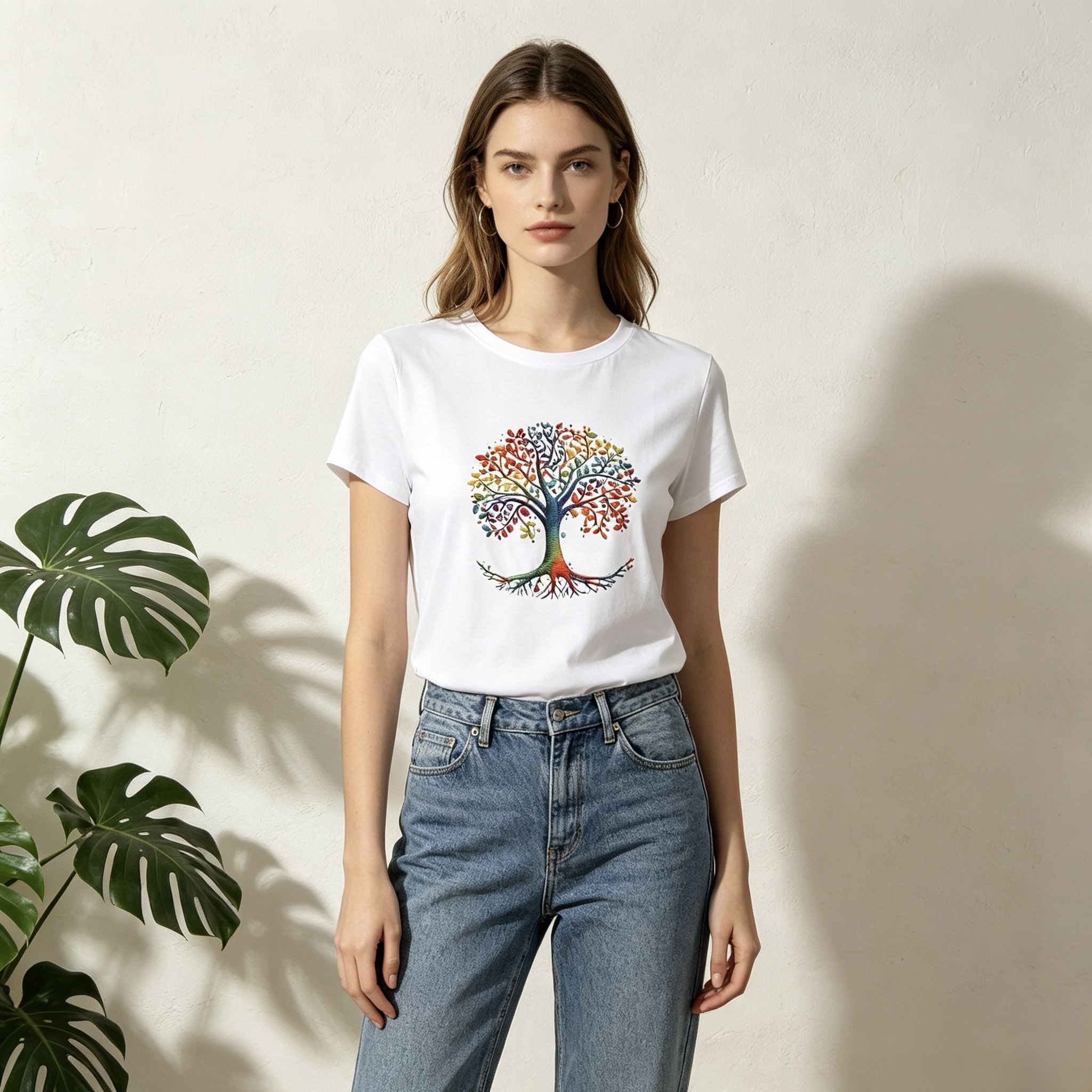 Mayorista Mika Moda - Camiseta con estampado efecto bordado