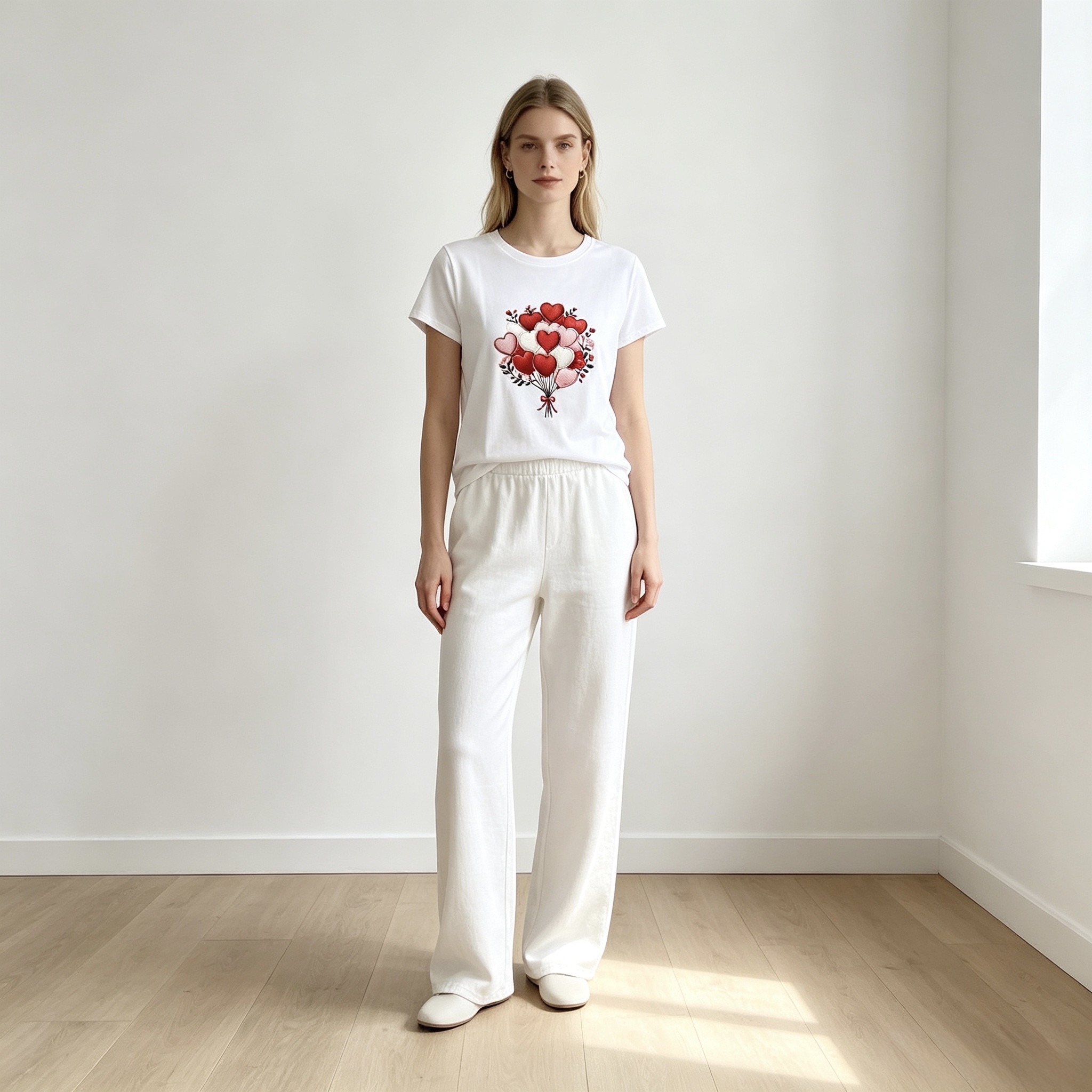 Mayorista Mika Moda - Camiseta con estampado de efecto bordado