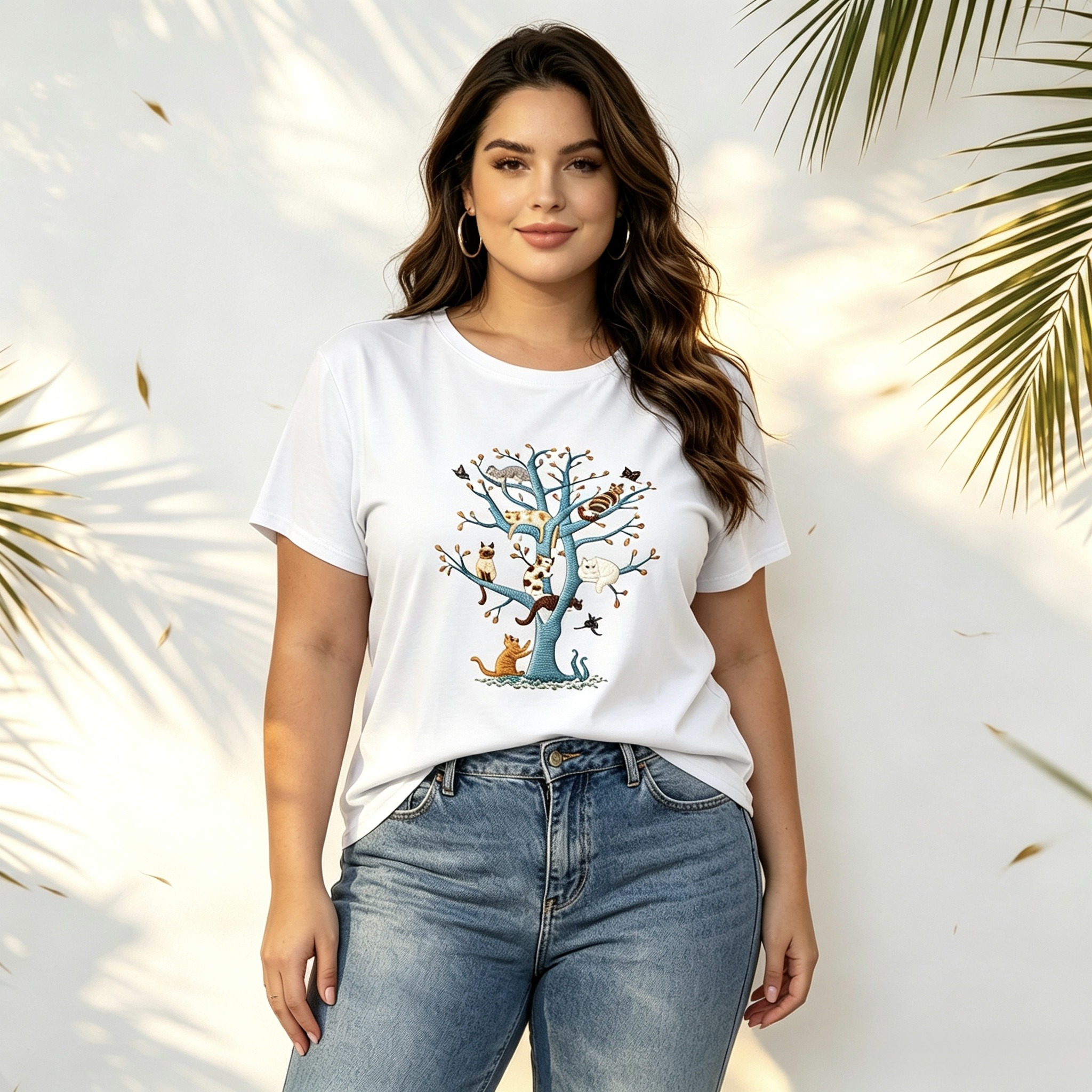 Mayorista Mika Moda - Camiseta con estampado efecto bordado