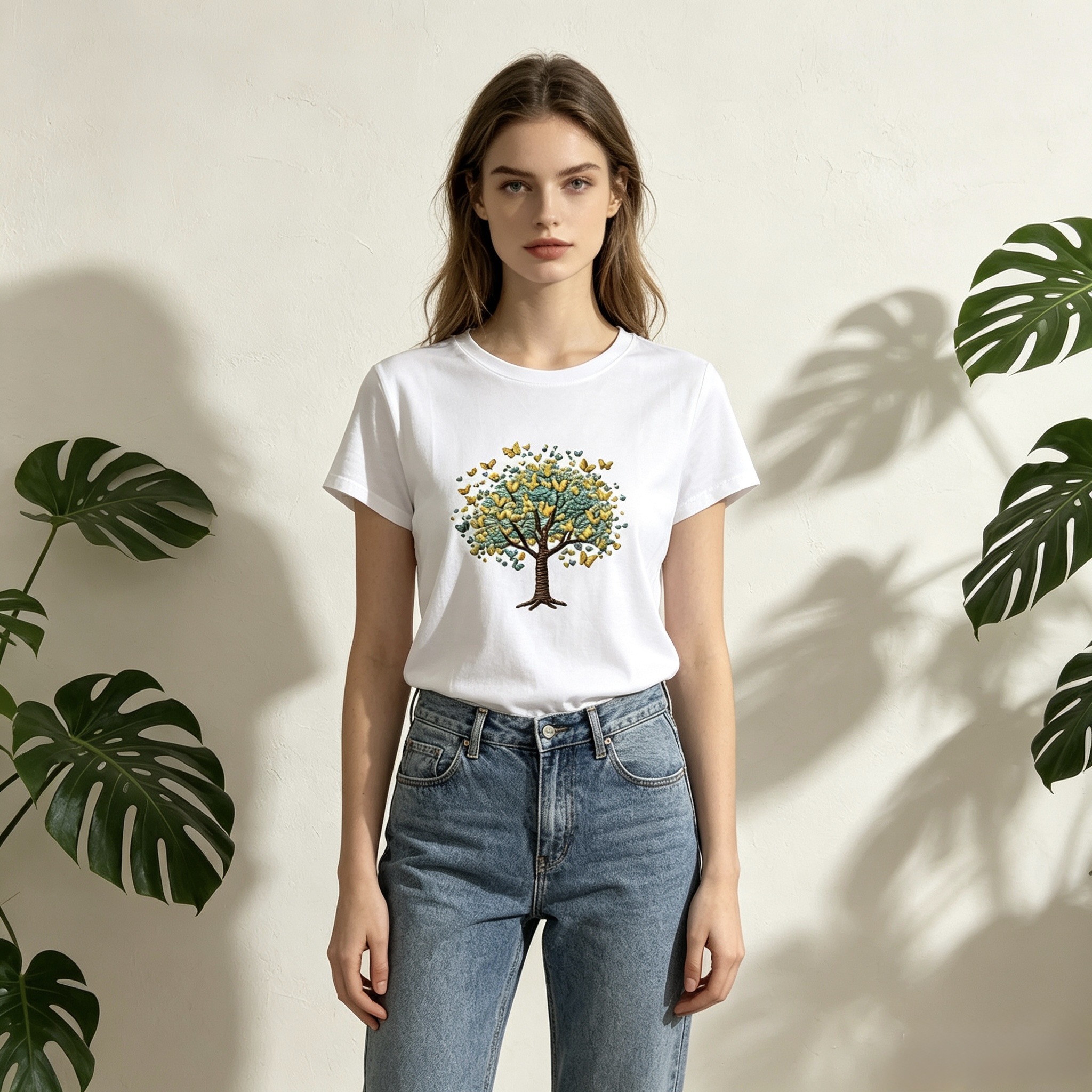 Mayorista Mika Moda - Camiseta con estampado efecto bordado