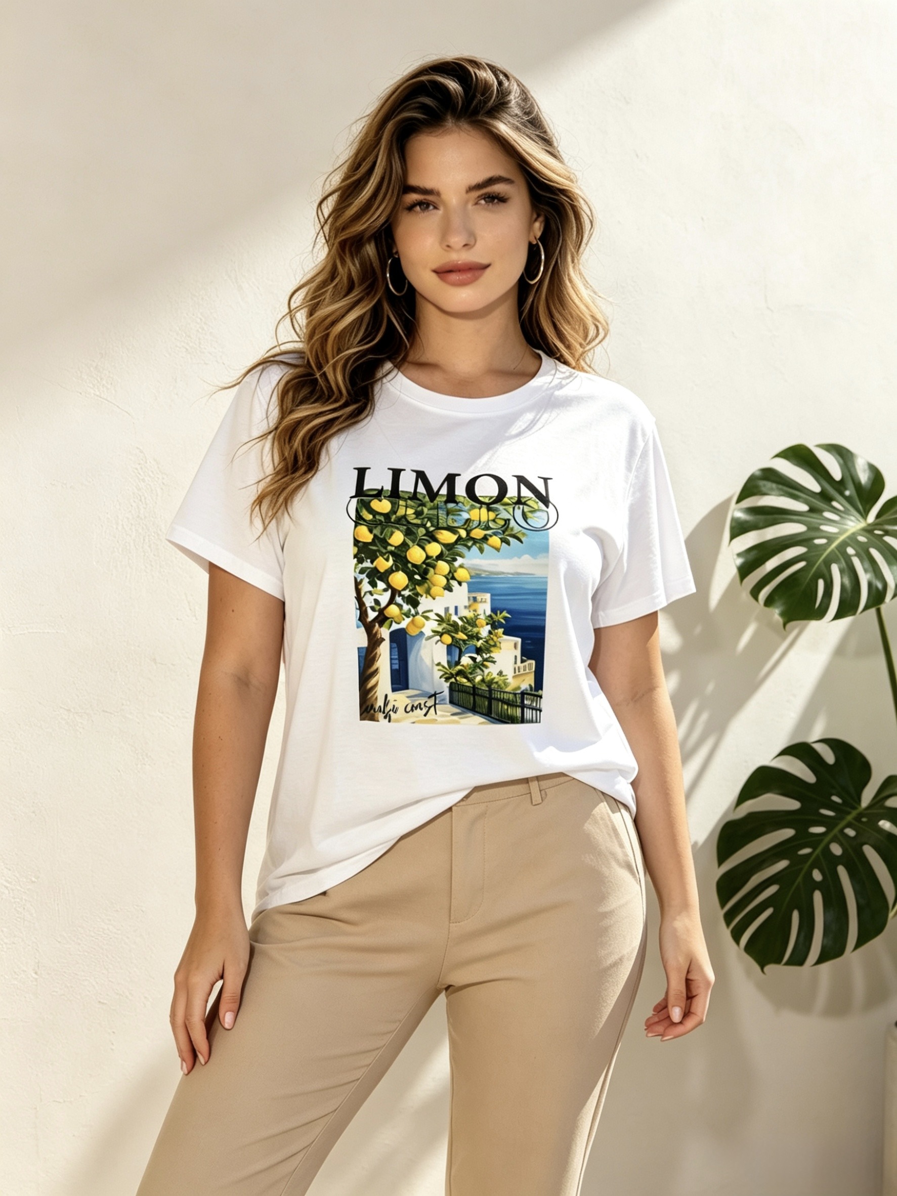Mayorista Mika Moda - Camiseta de talla mediana con estampado