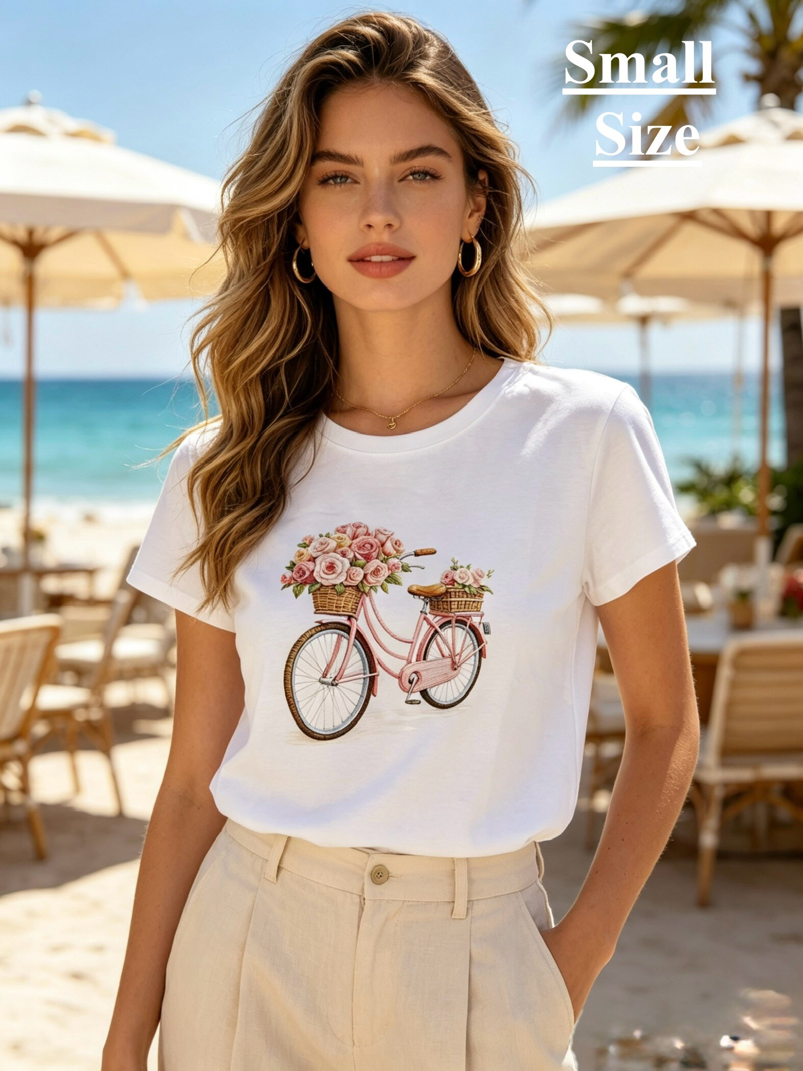Mayorista Mika Moda - Camiseta con estampado efecto bordado