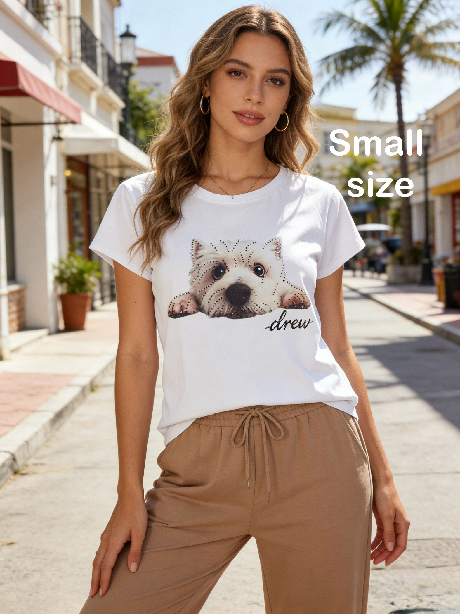 Großhändler Mika Moda - T-SHIRT MIT DRUCK UND STRASS