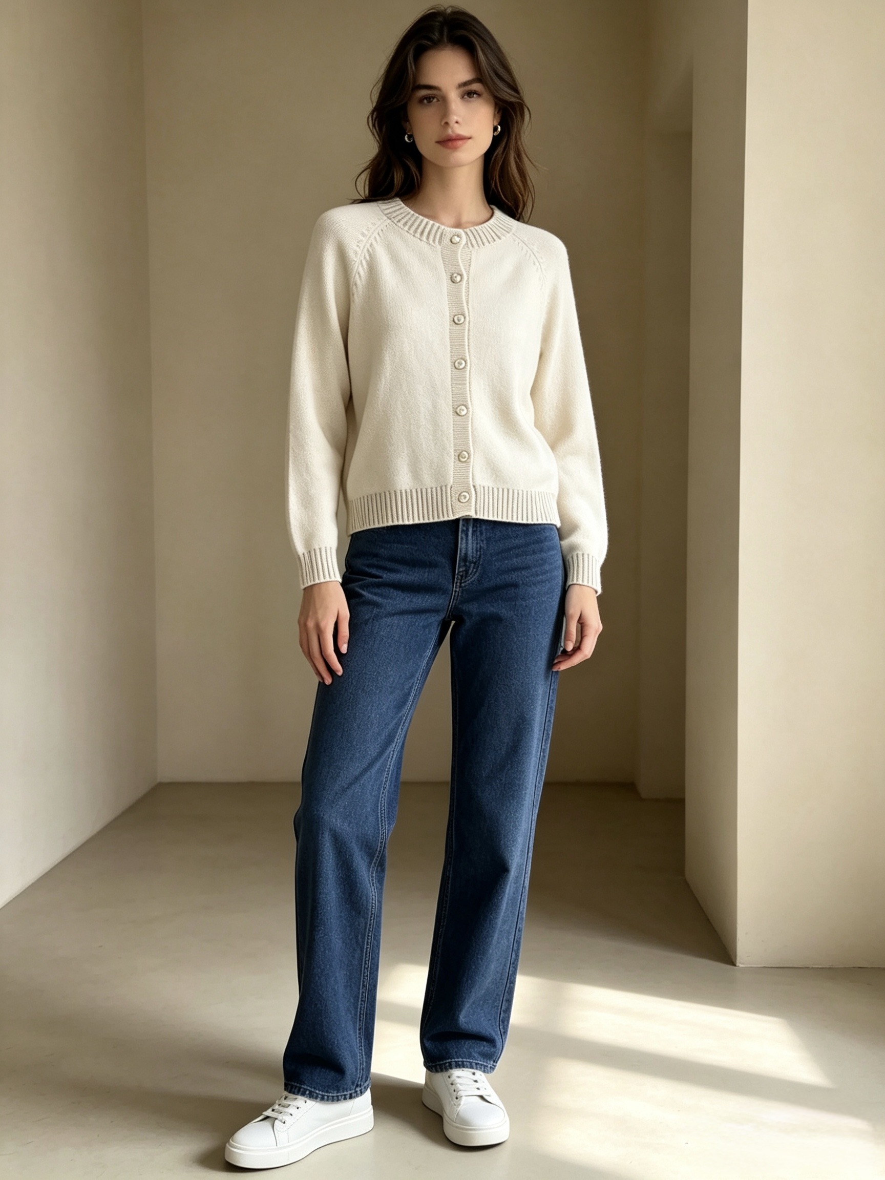 Grossiste Mika Moda - Cardigan en maille avec bordure à rayures