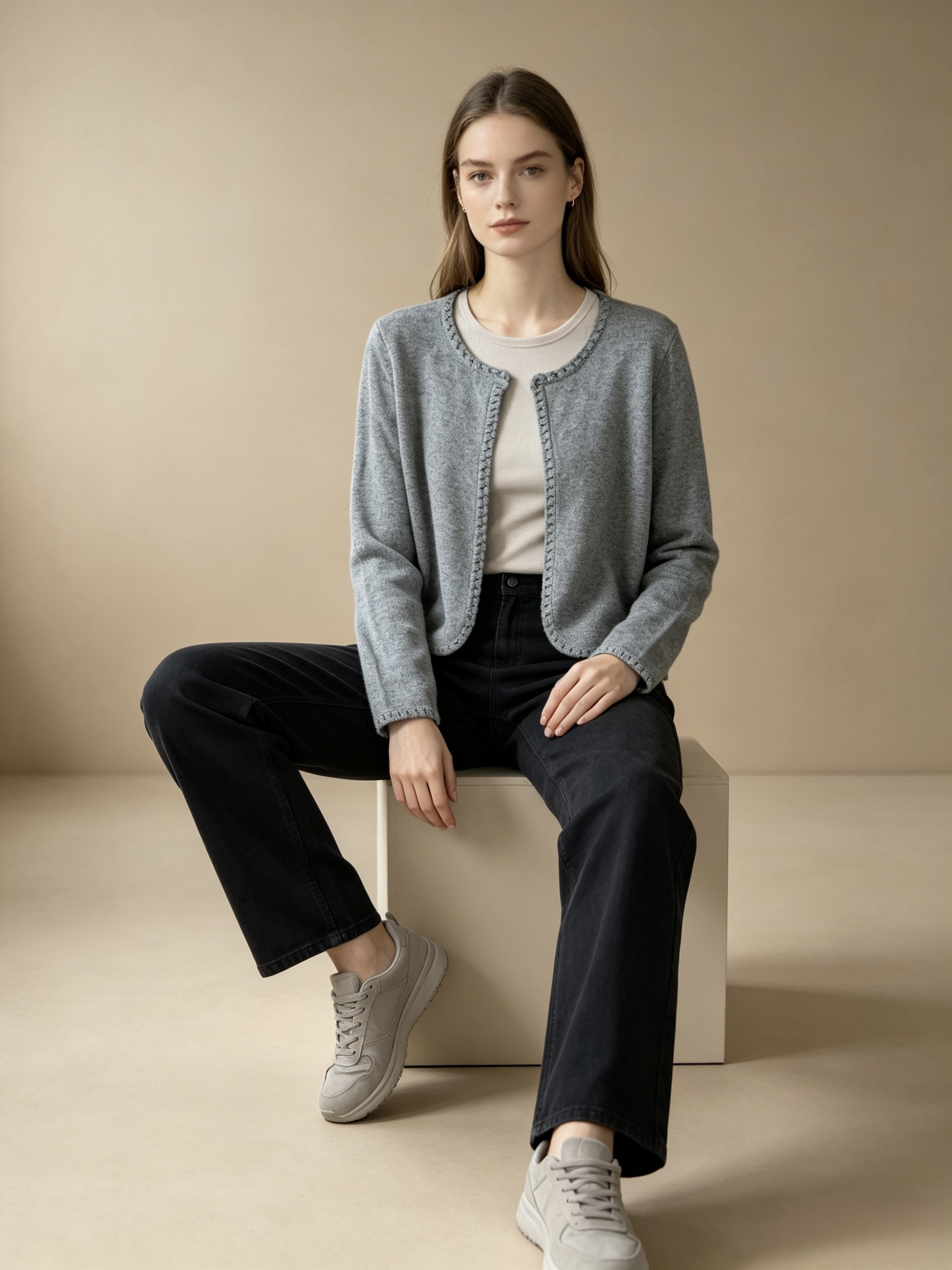 Wholesaler Mika Moda - KNIT CARDIGAN WITH HOOK