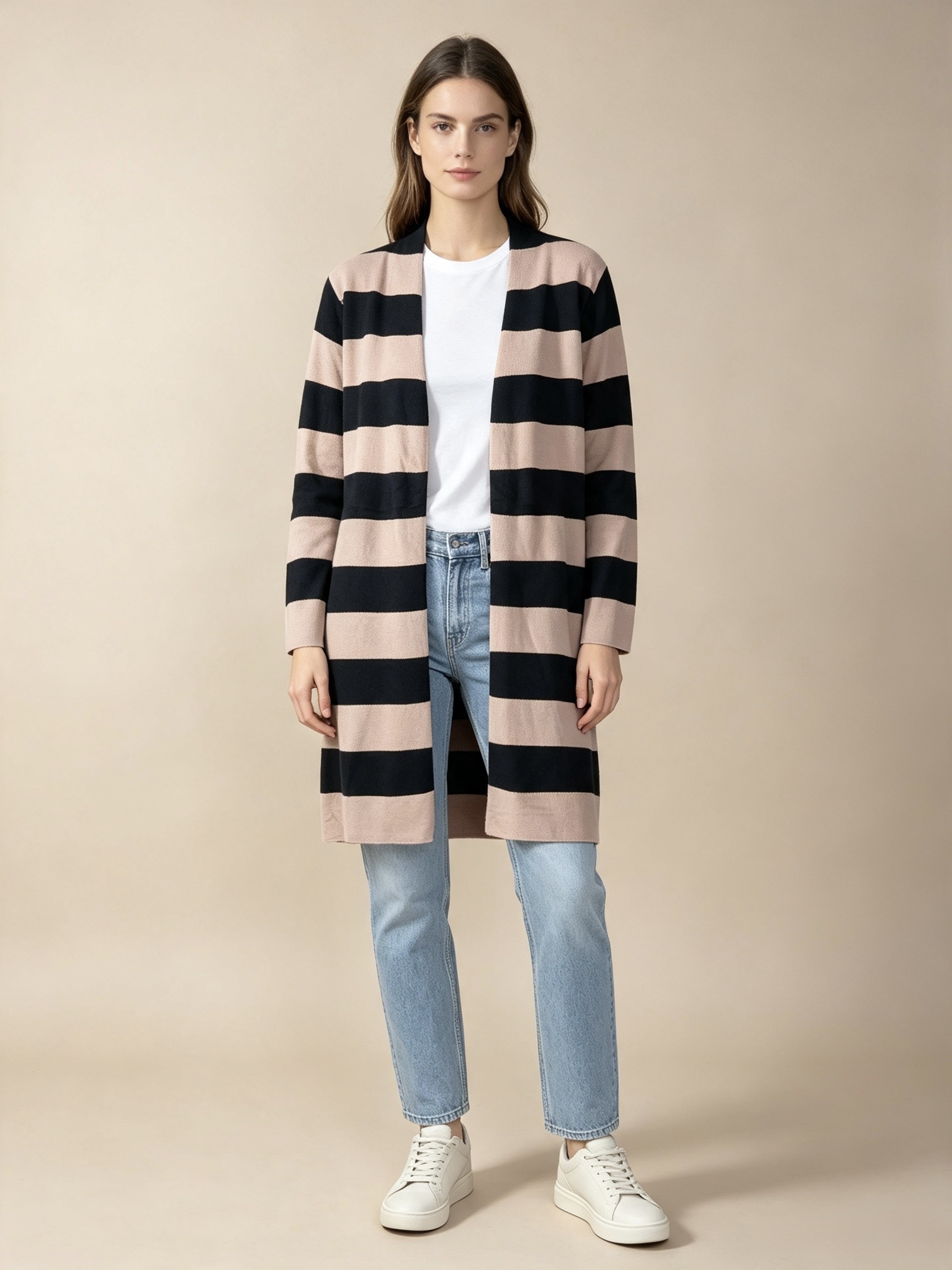 Wholesaler Mika Moda - Long striped cardigan