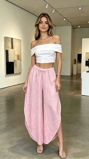 Mayorista MIKAFIRENZE - PANTALÓN 100% LINO CON ABERTURAS LATERALES