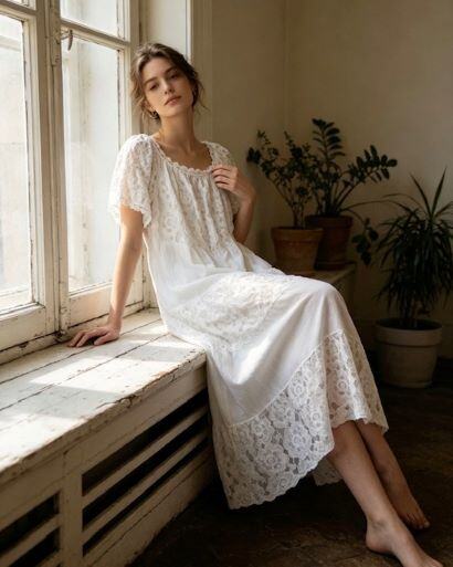 Wholesaler MIKAFIRENZE - SHORT SLEEVE DRESS WITH LACE DETAILS