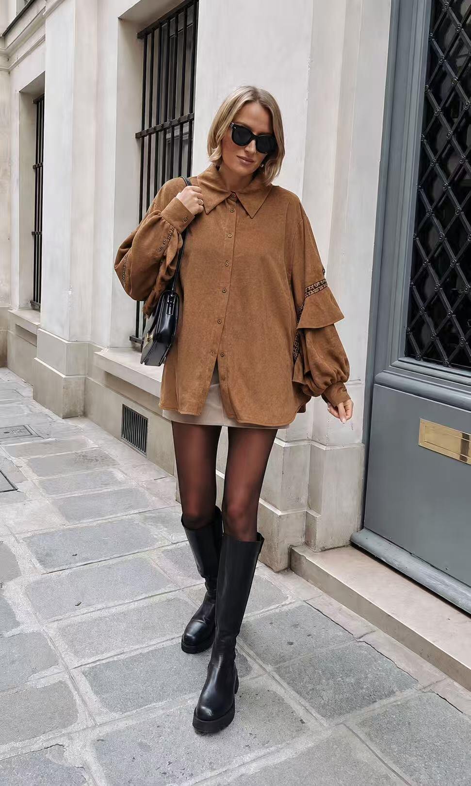 Wholesaler MILLERA - BOHO SHIRT WITH RUFFLED SLEEVES AND ETHNIC TRIM